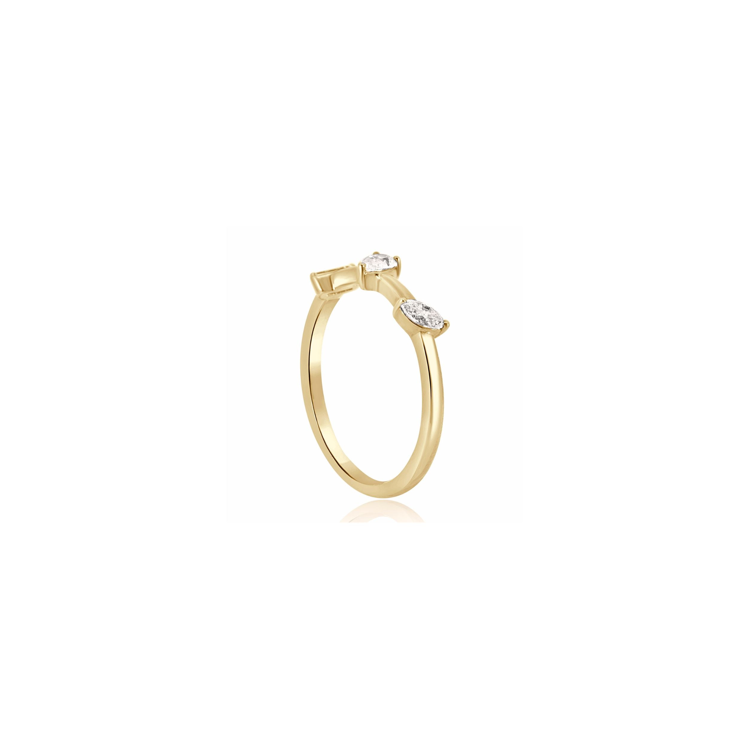 3 STONE SET STACKER RING