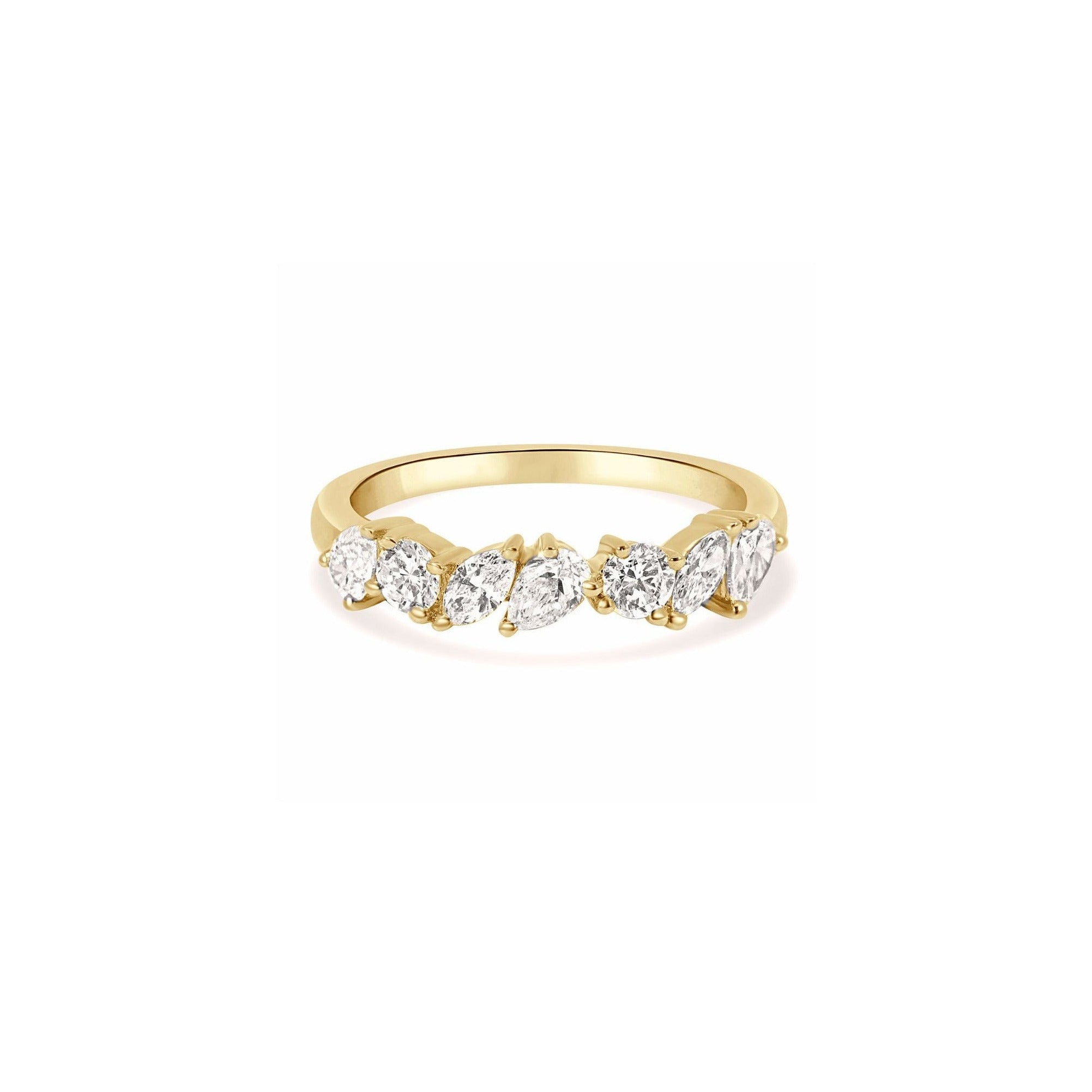 YELLOW GOLD PETITE SHAPES RING