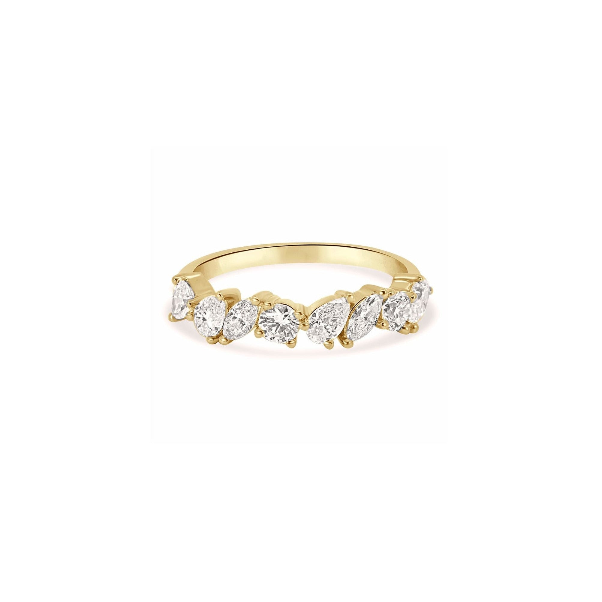 YELLOW GOLD PETITE SHAPES RING