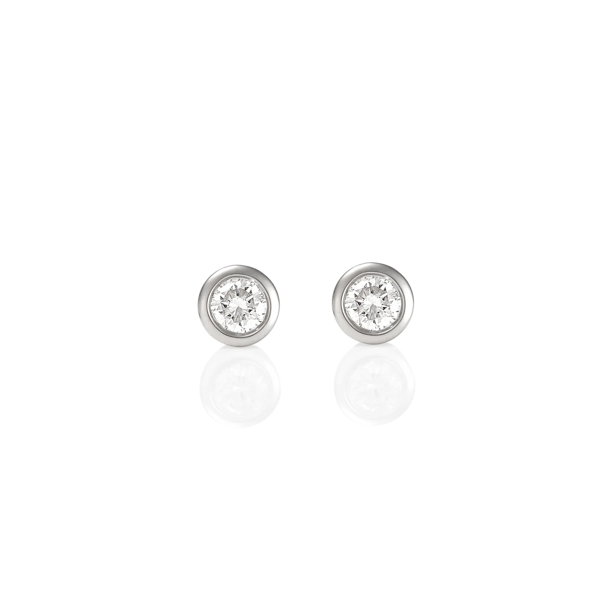 BEZEL SET DIAMOND STUDS 0.26CT
