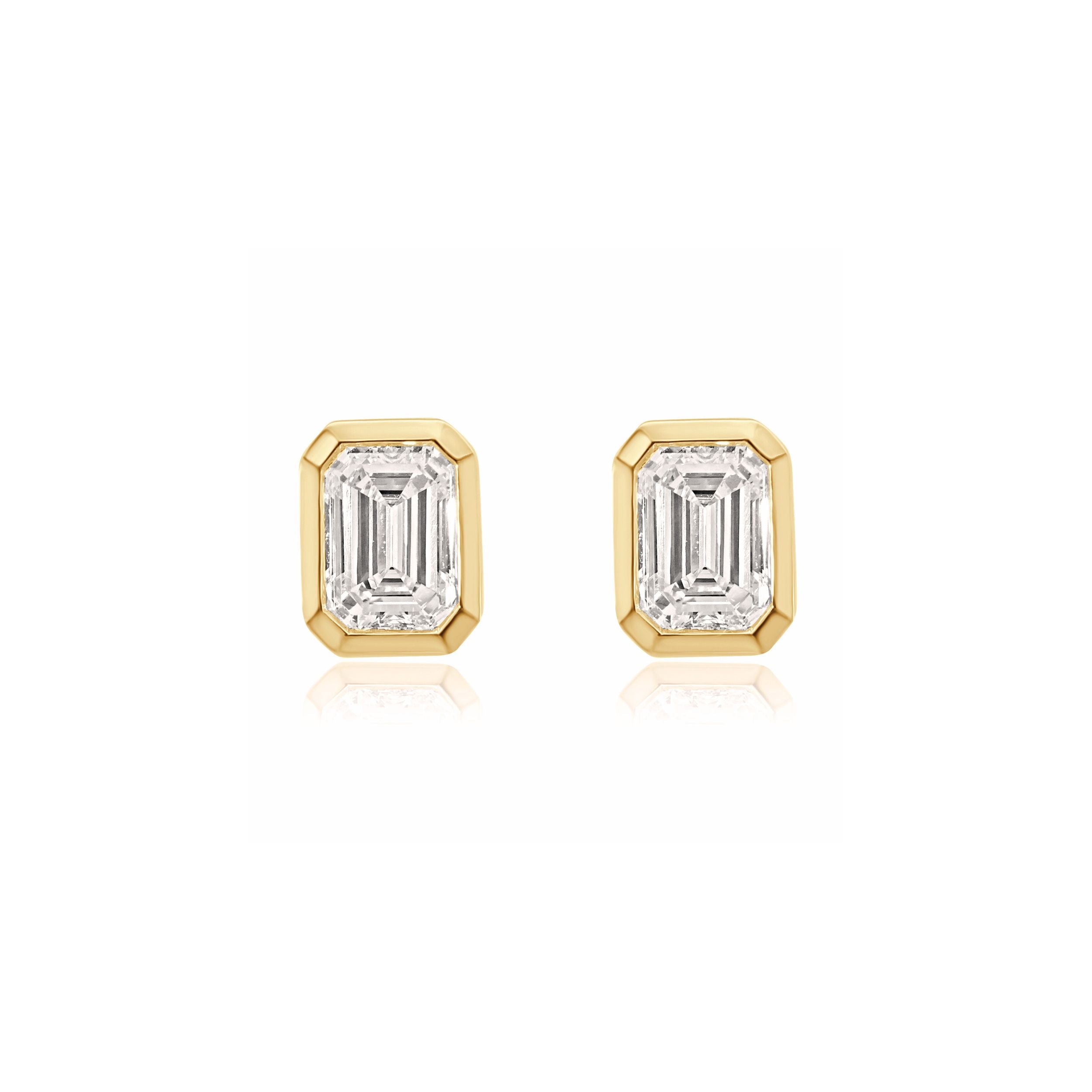 EMERALD CUT LAB DIAMOND STUDS
