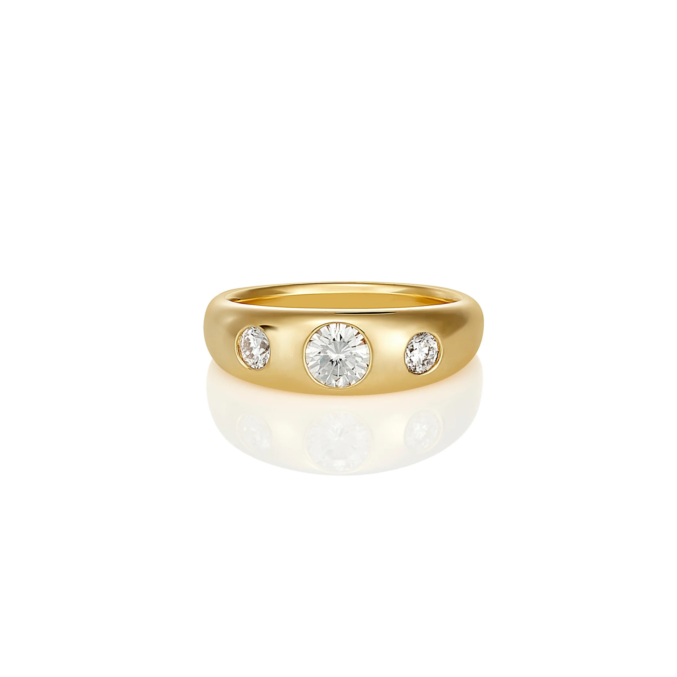 DROP SET DIAMOND DOMED PINKY RING