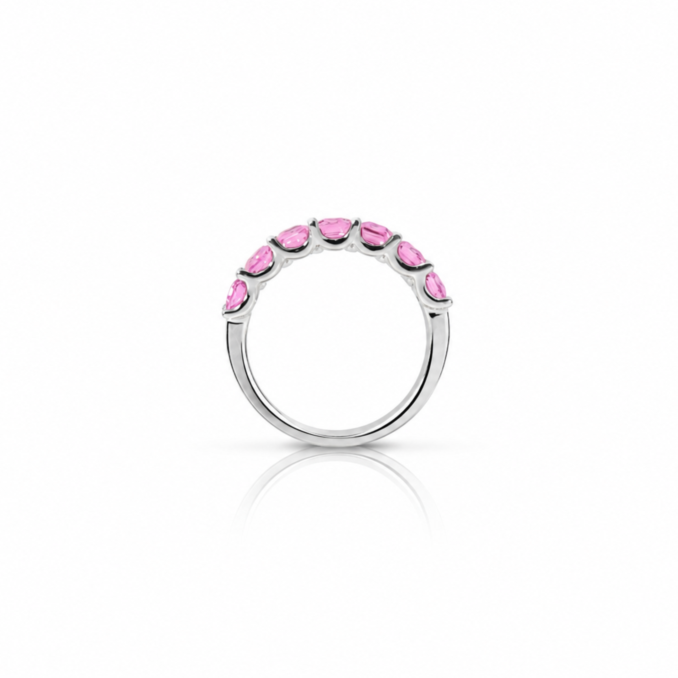 EMERALD CUT PINK SAPPHIRE RING