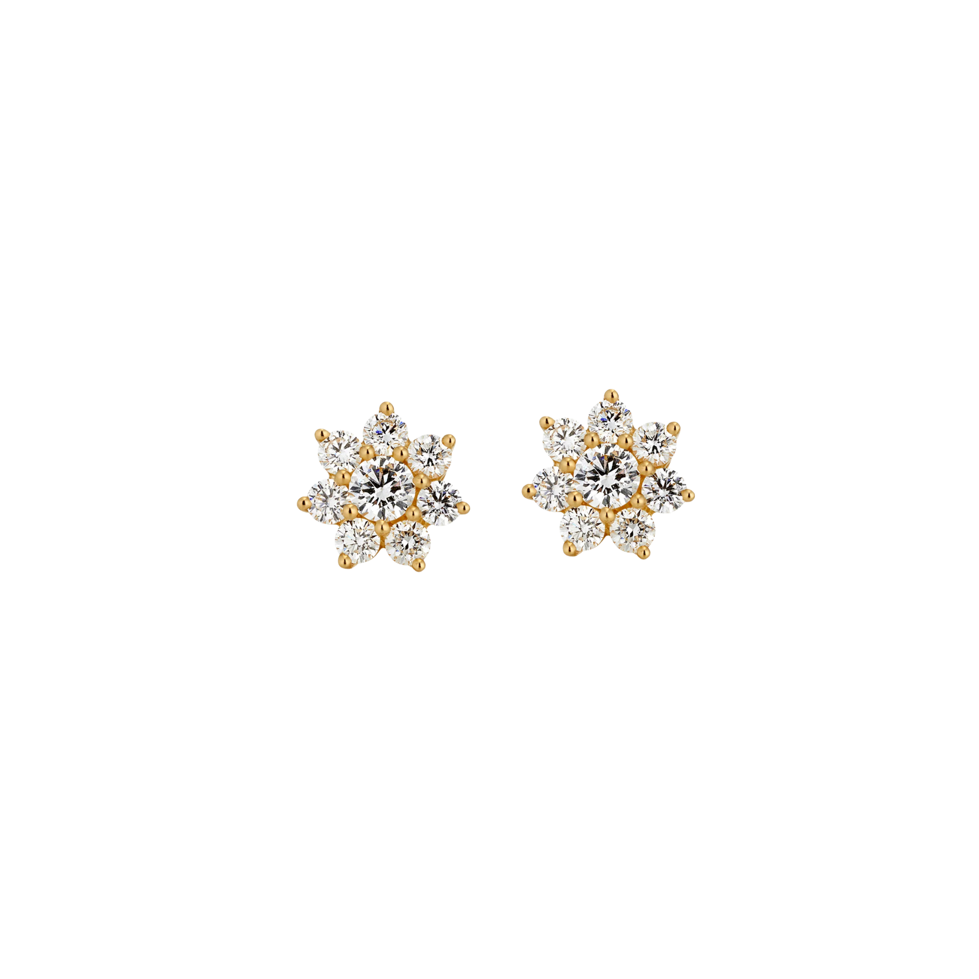 ROUND BRILLIANT FLOWER SHAPED STUDS 1.34CT