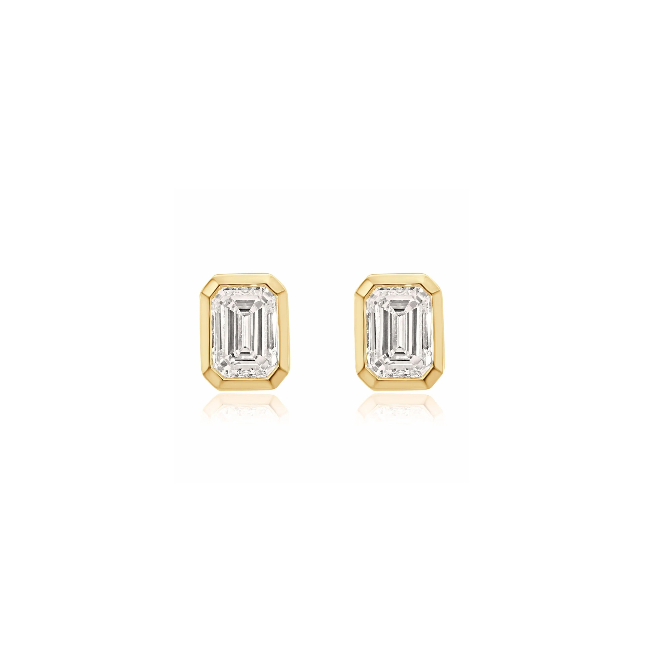 EMERALD CUT LAB DIAMOND STUDS