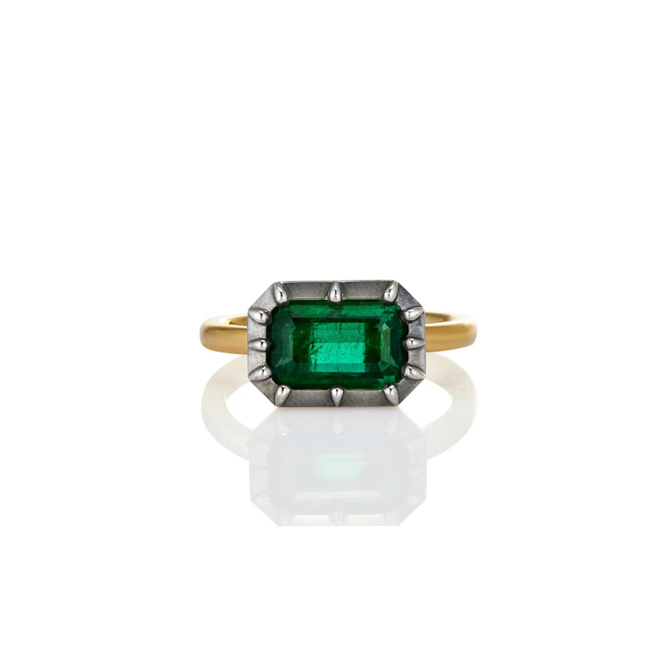EMERALD CUT ZAMBIAN EMERALD RING