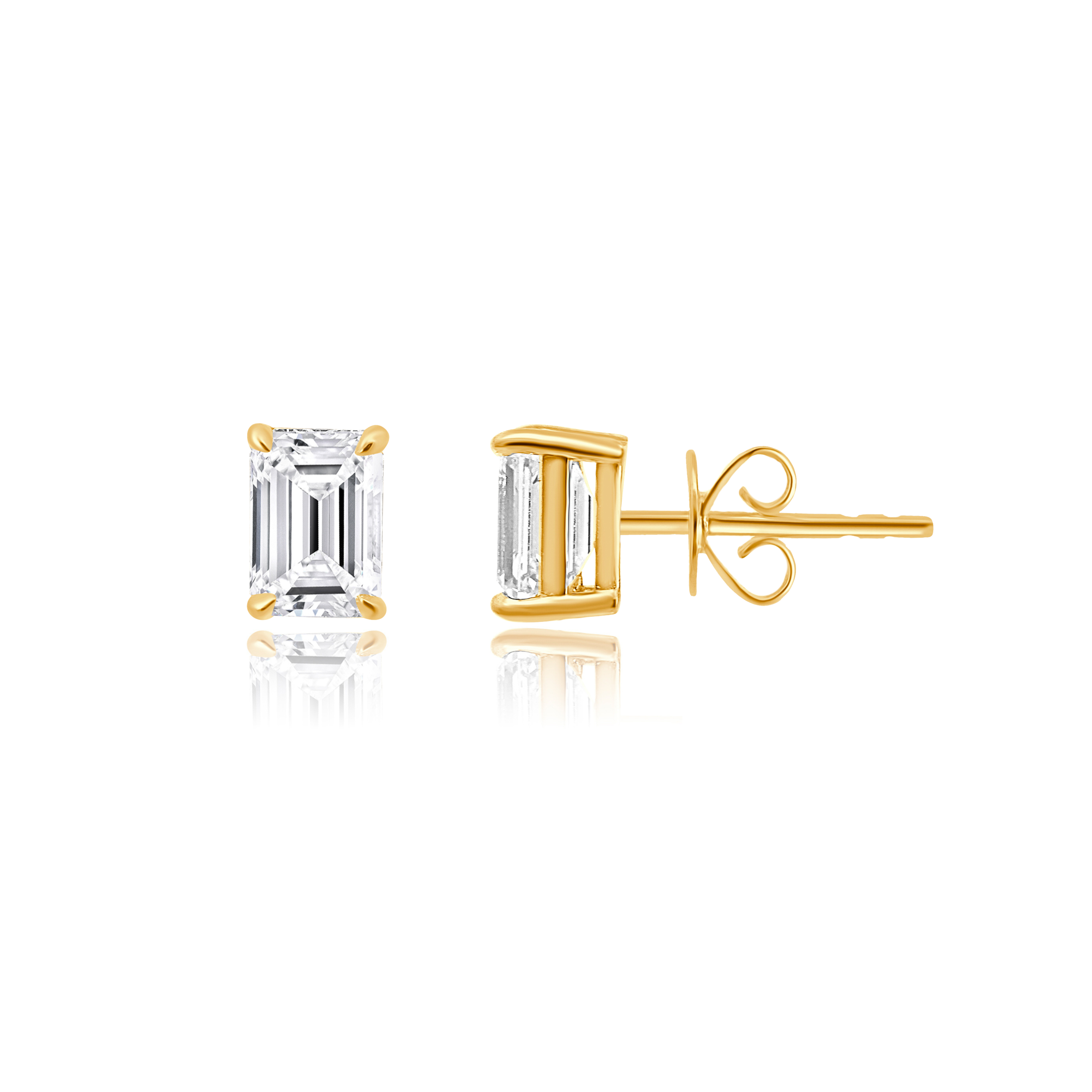 EMERALD CUT DIAMOND STUDS 1.83CT