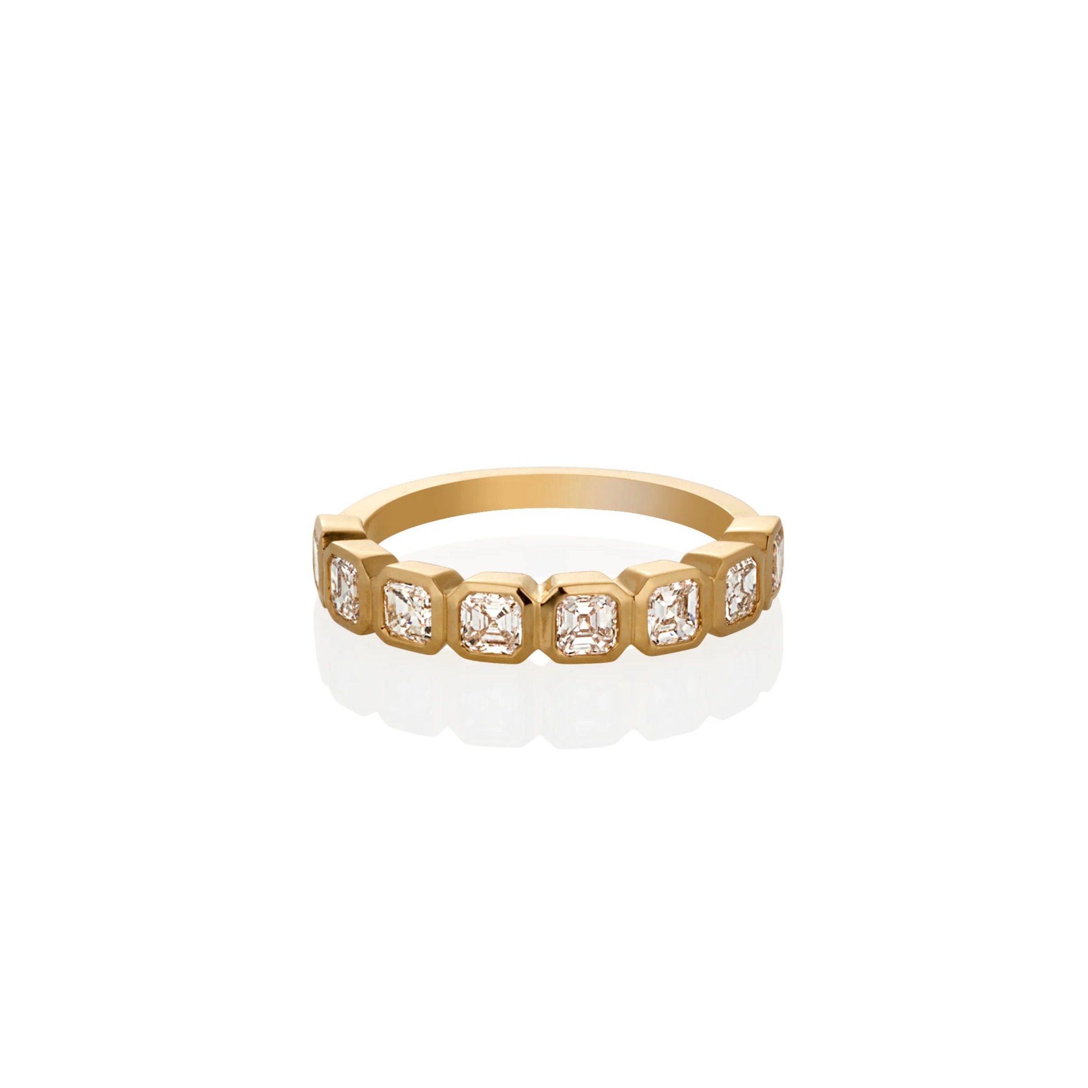 FLAT BEZEL ASSCHER CUT DIAMOND RING