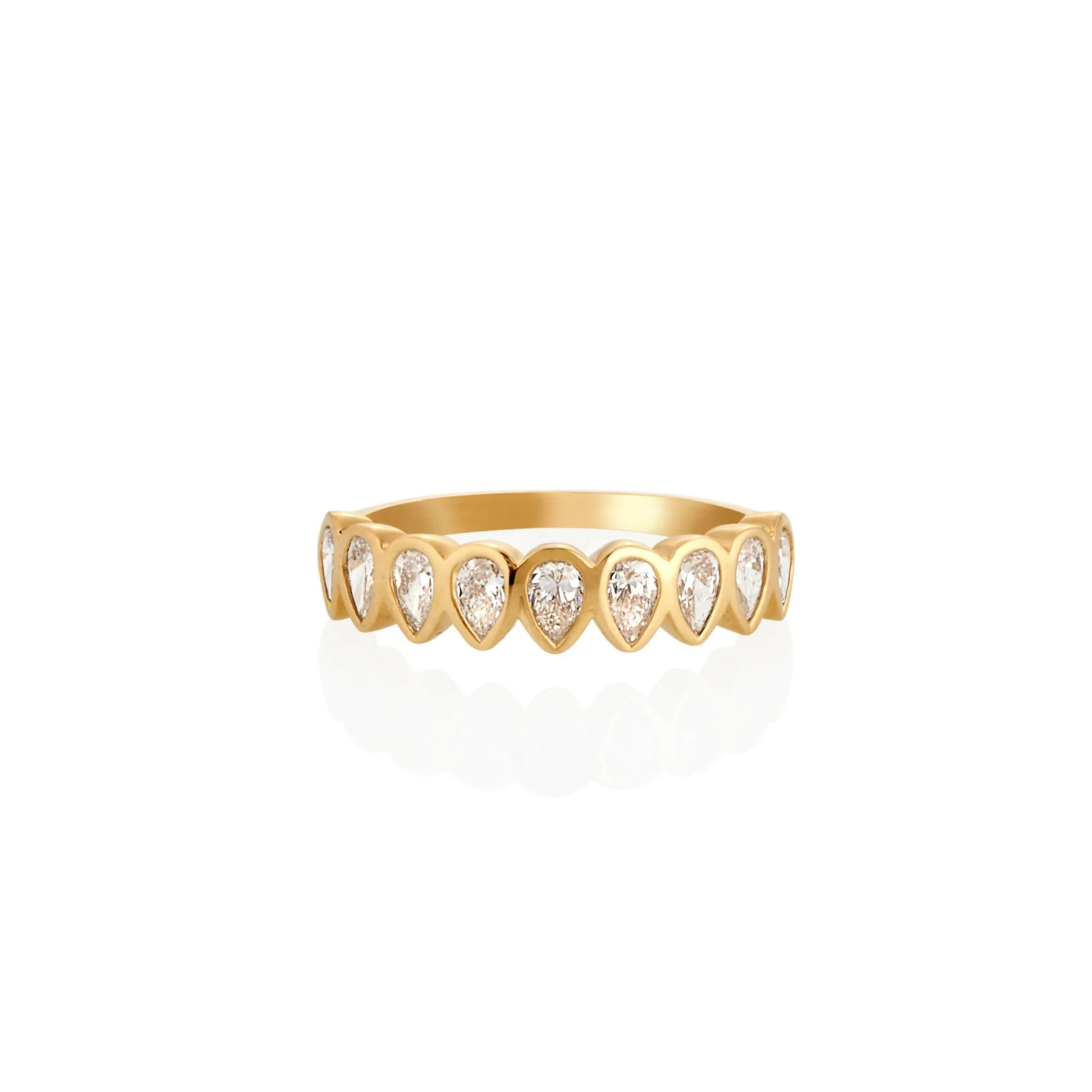 FLAT BEZEL PEAR DIAMOND RING