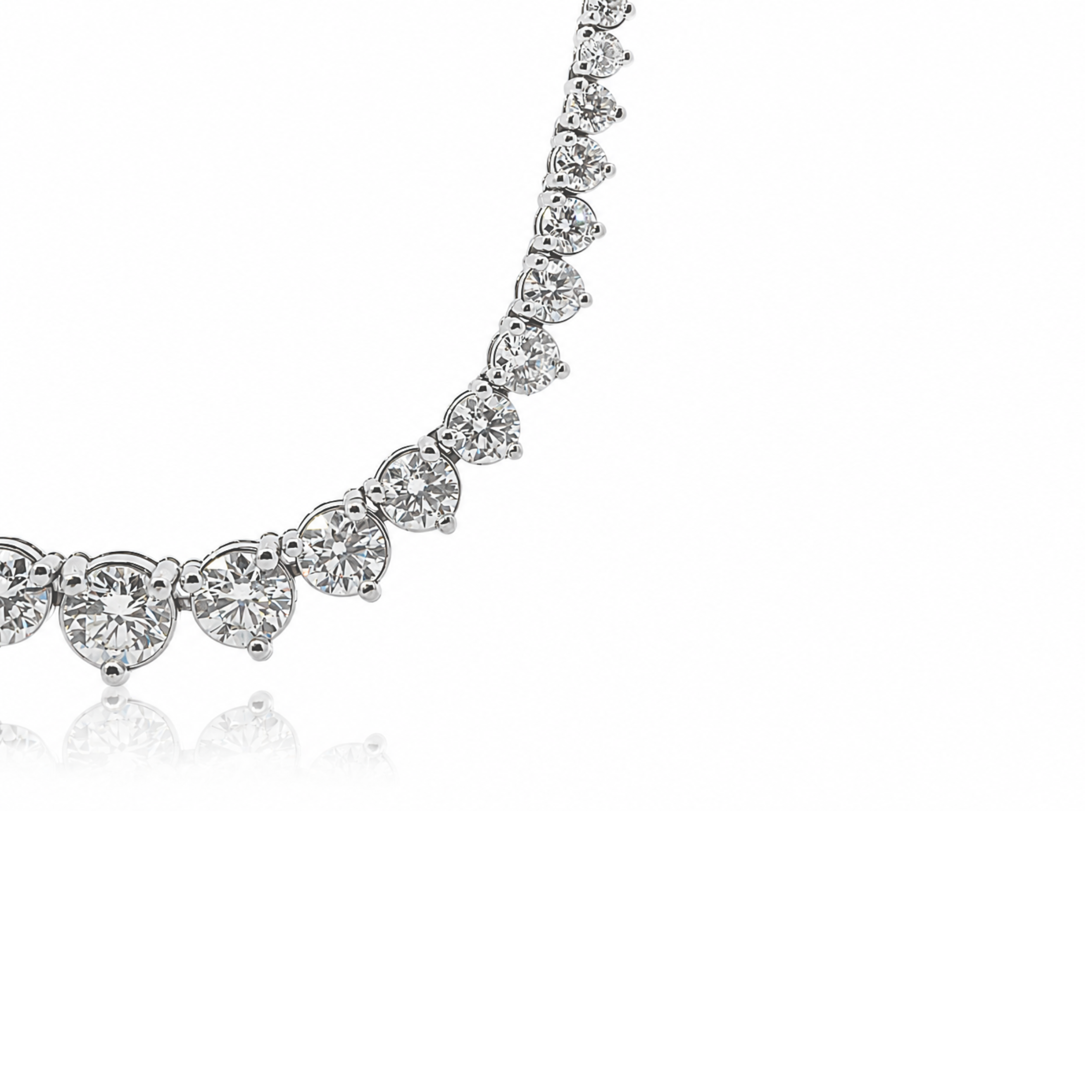 CLAW SET GRADUATING DIAMOND RIVIÈRE NECKLET 11.91ct