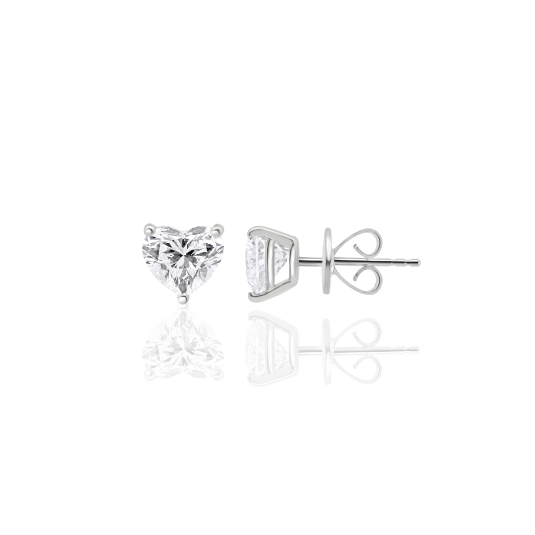 LAB GROWN DIAMOND HEART STUDS