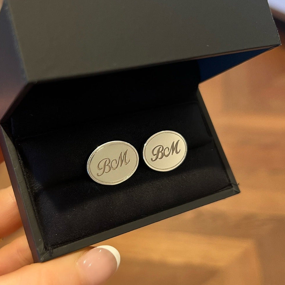 PERSONALISED STERLING SILVER CUFF LINKS