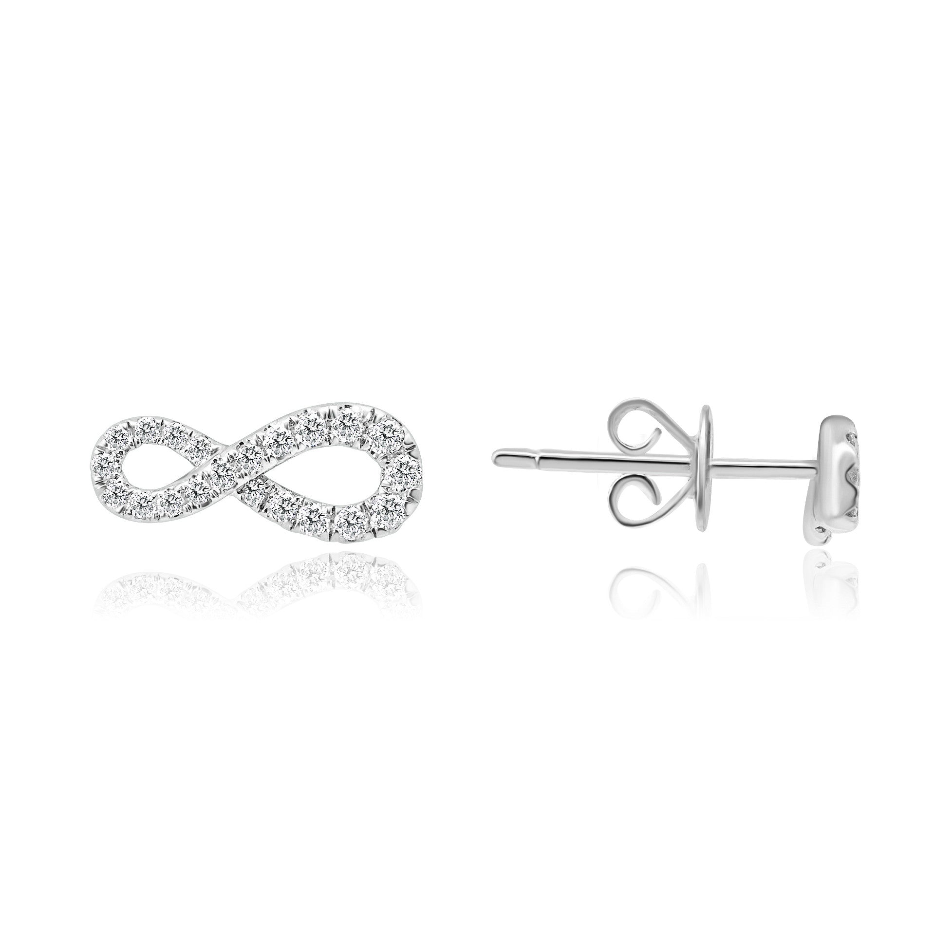 WHITE GOLD INFINITY STUDS