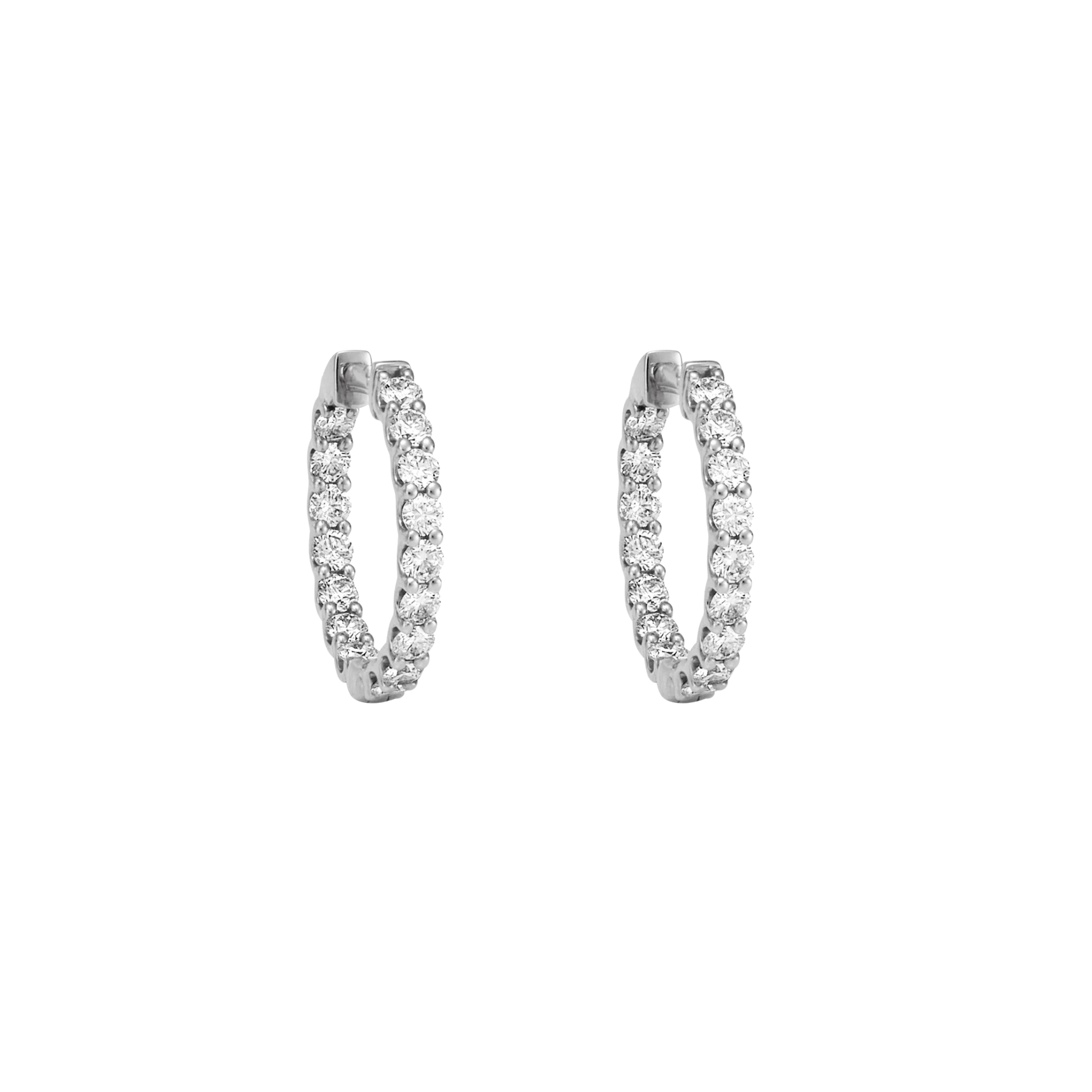 SHARED CLAW DIAMOND HOOPS 1.85CT