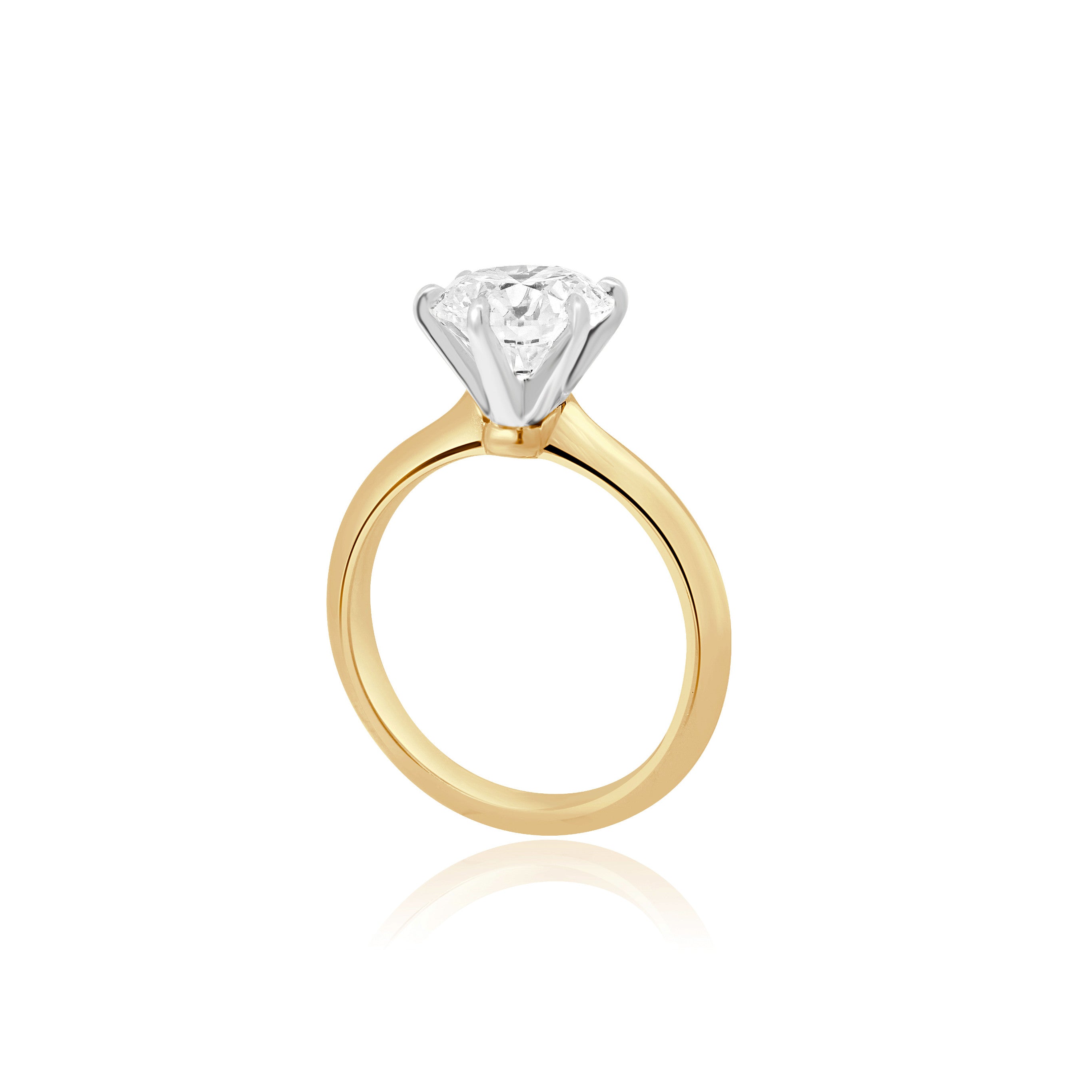 LAB GROWN ROUND BRILLIANT CUT DIAMOND SOLITAIRE ENGAGEMENT RING