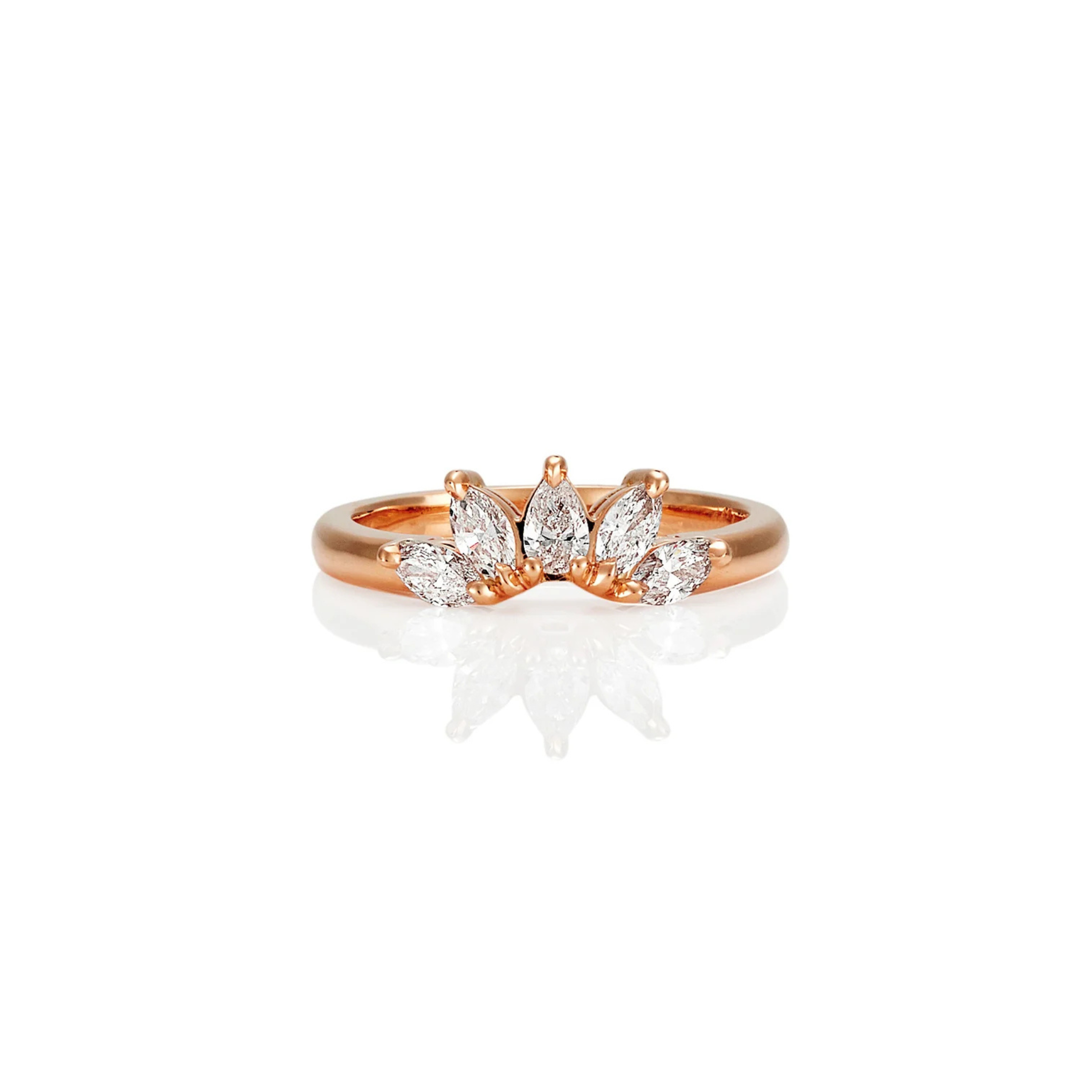 MEDIUM ROSE GOLD MARQUISE DIAMOND CROWN RING