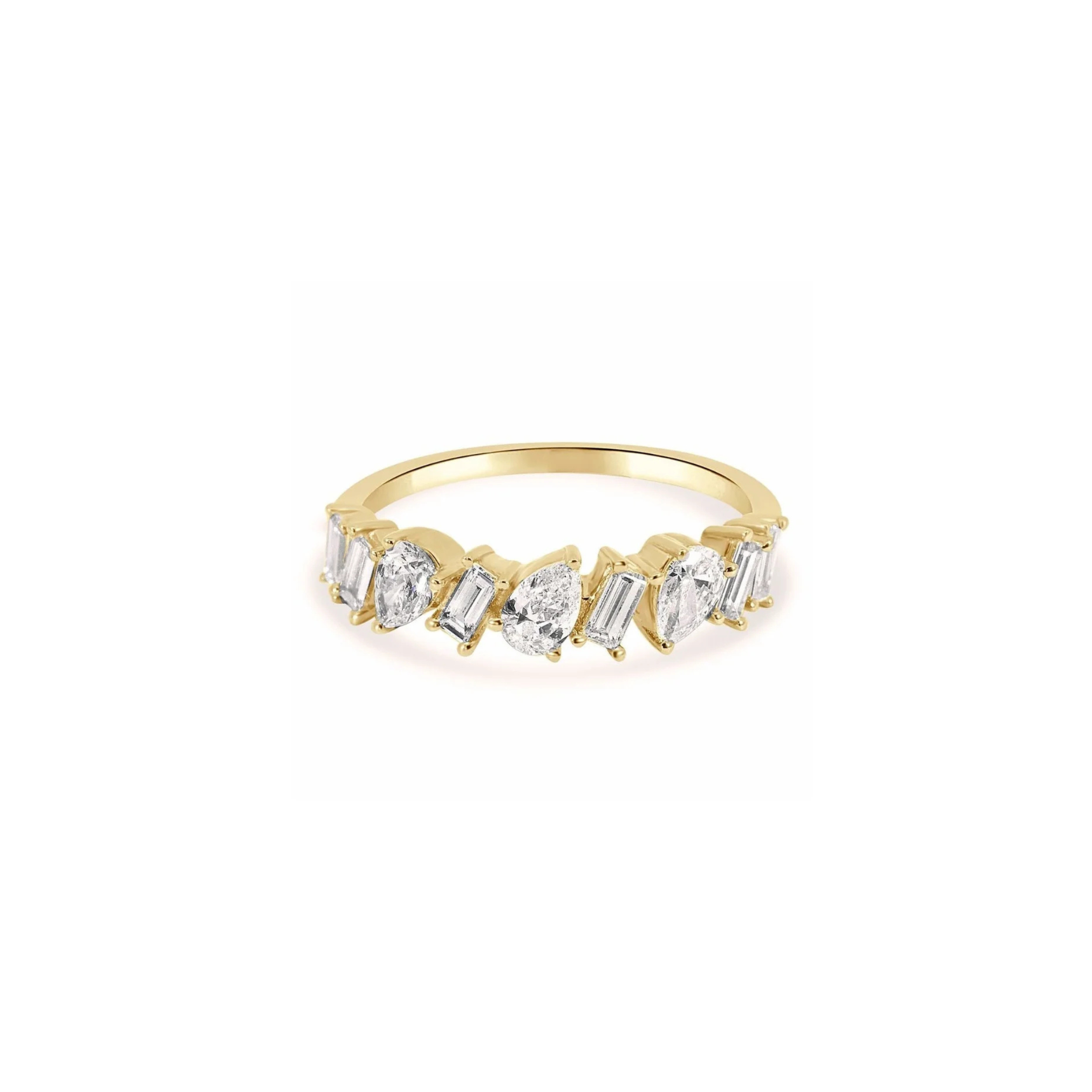 YELLOW GOLD PETITE SHAPES RING