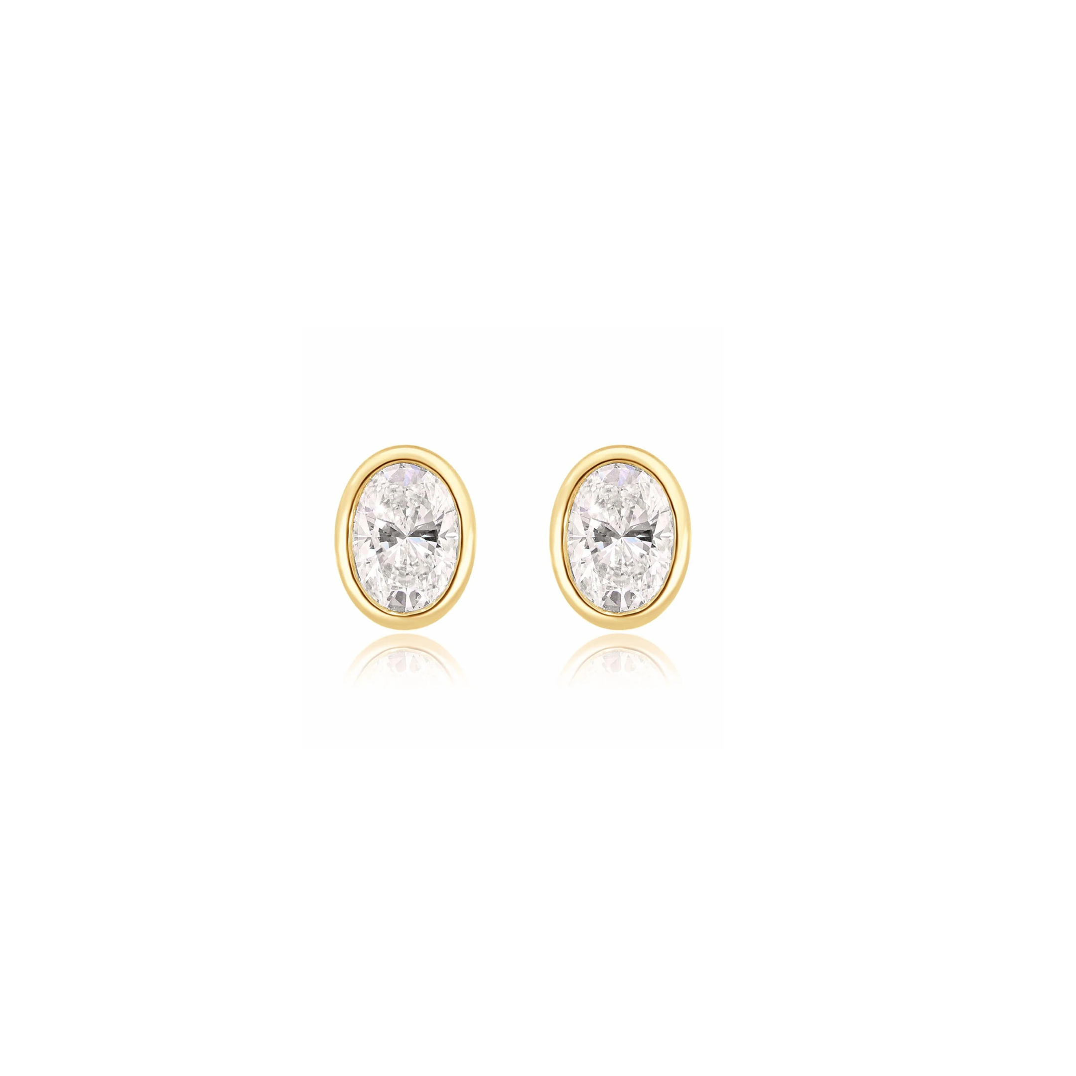OVAL CUT LAB DIAMOND STUDS