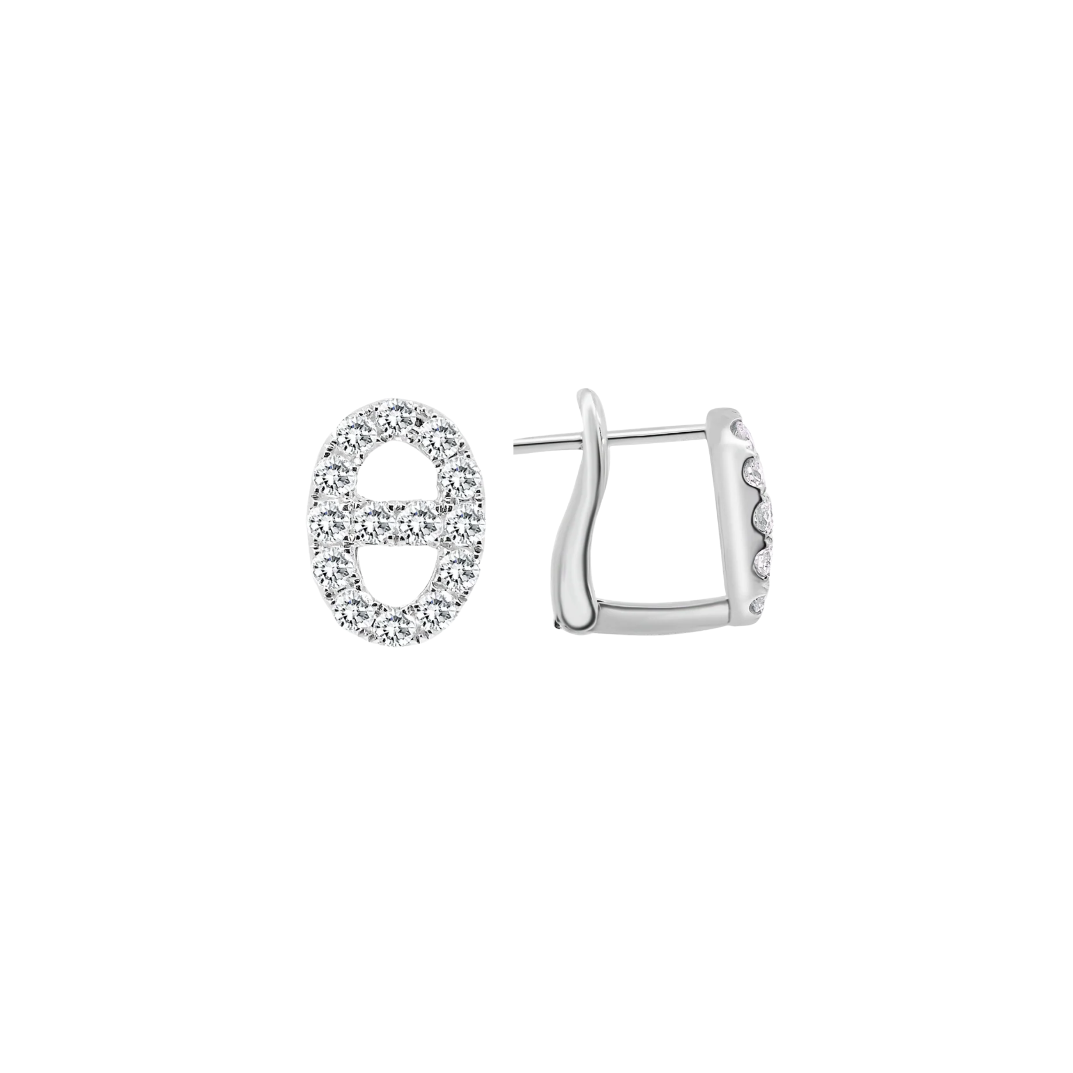 OVAL LINK DIAMOND EARRINGS