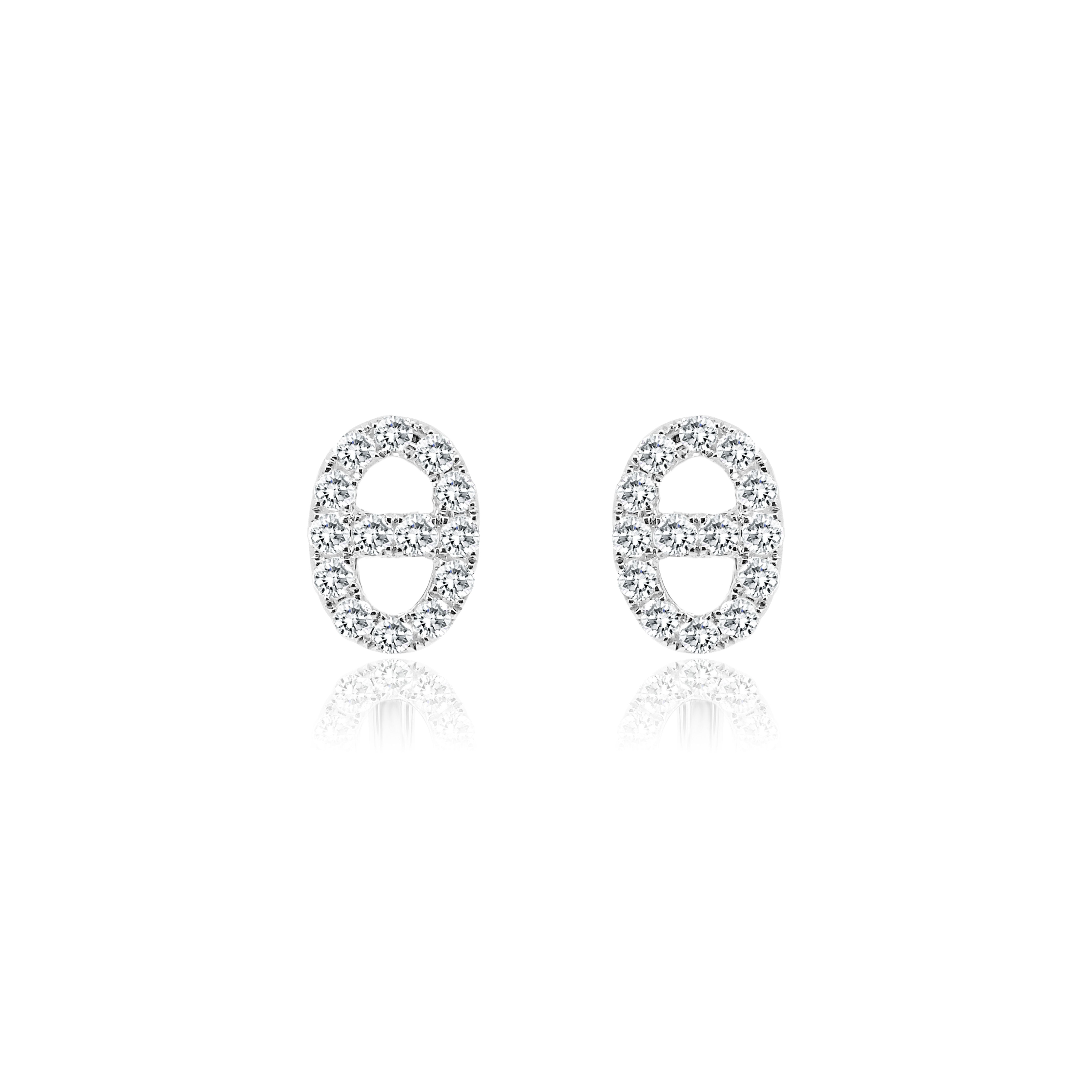 PETITE OVAL LINK DIAMOND EARRINGS
