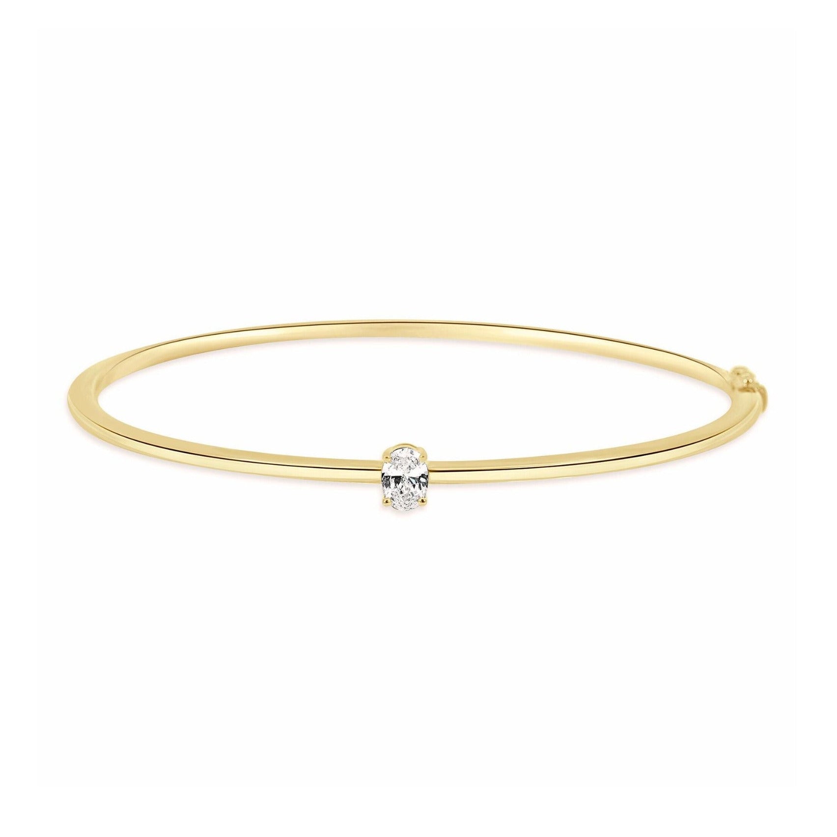 OVAL SOLITAIRE DIAMOND BANGLE