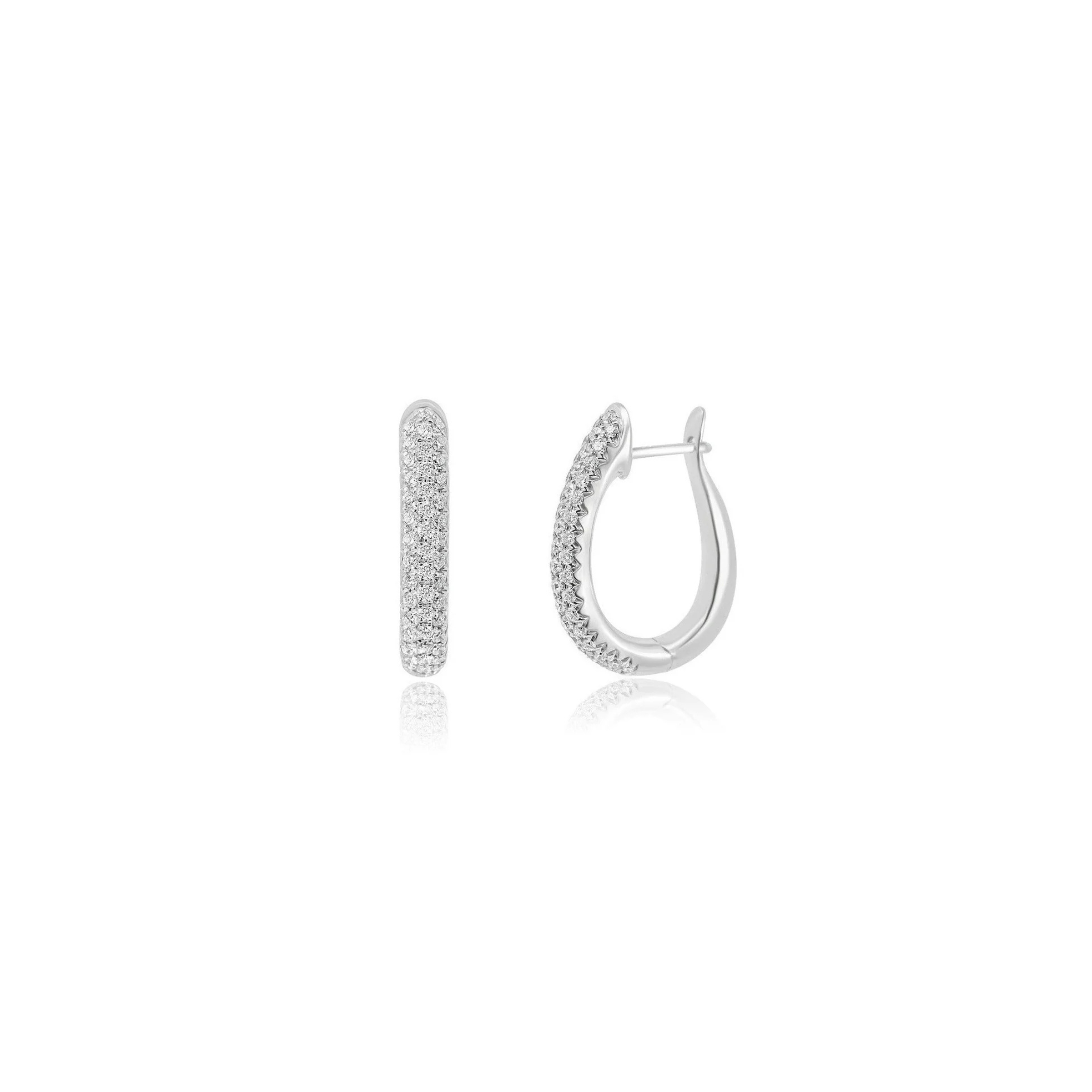 PAVE DIAMOND HOOPS 0.69CT