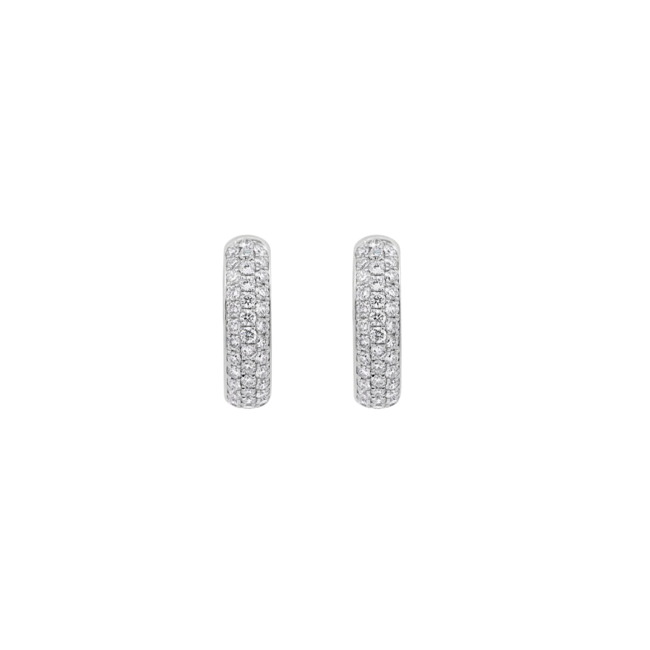 PAVE DIAMOND HOOPS 1.05CT
