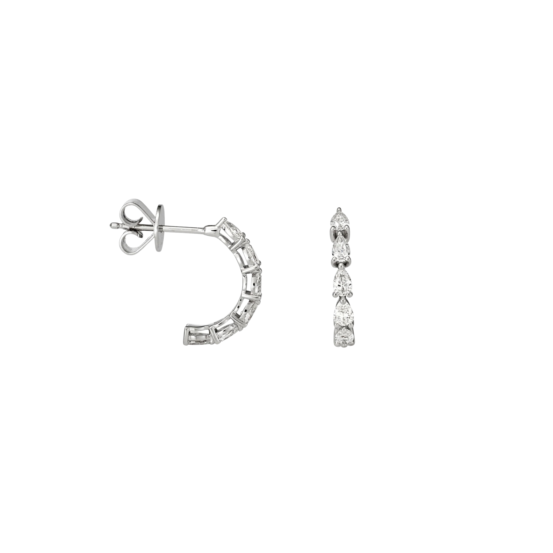 PEAR CUT DIAMOND HALF HOOPS