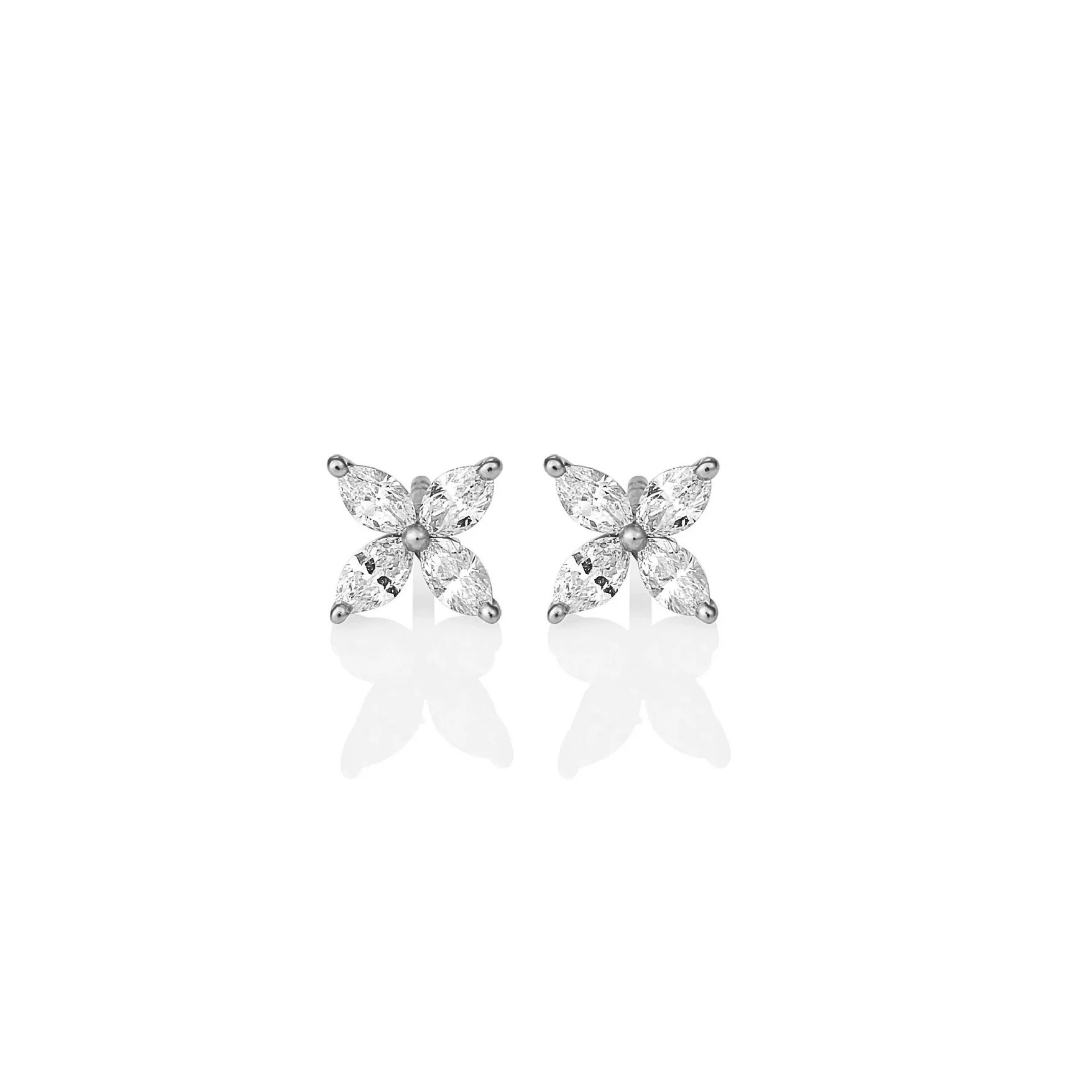 PETITE MARQUISE FLOWER STUDS 0.48CT