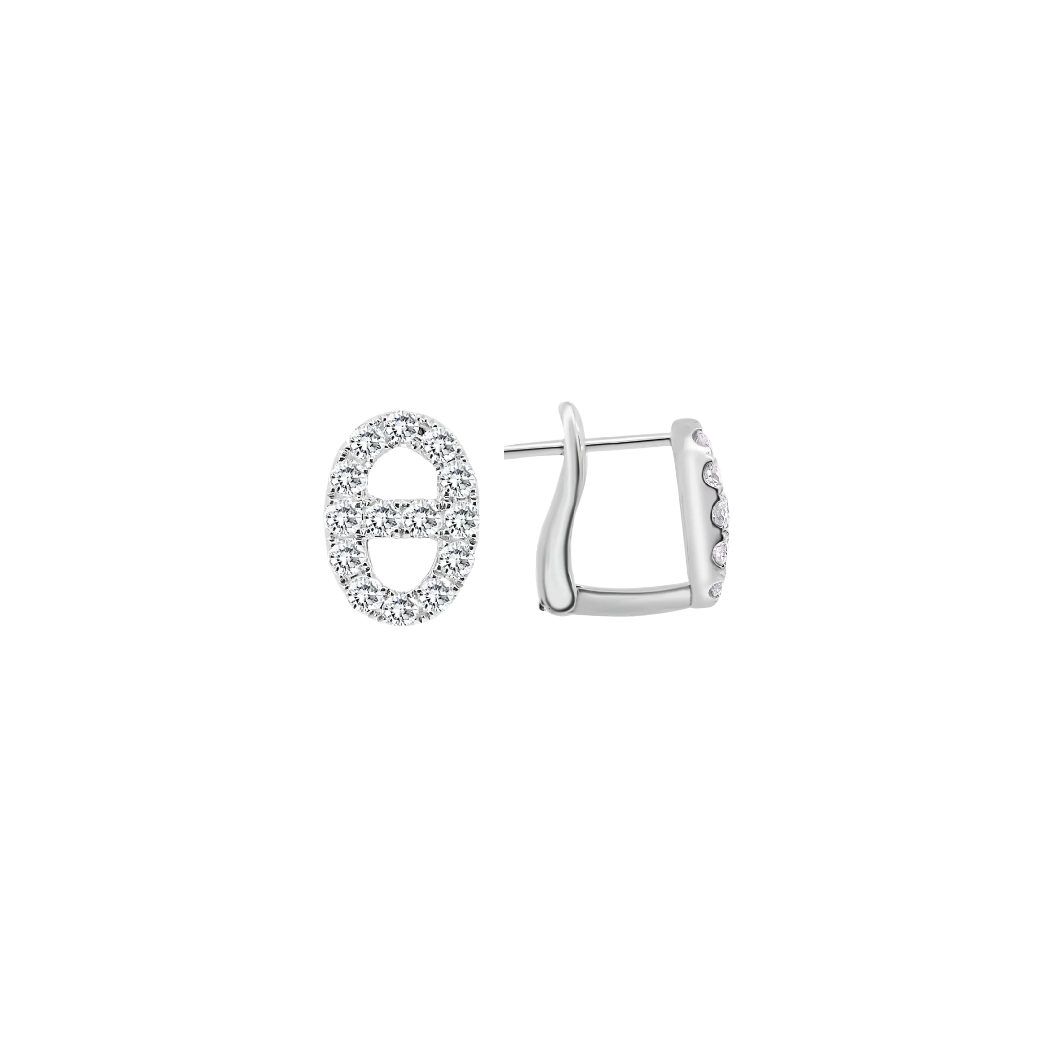 PETITE OVAL LINK DIAMOND EARRINGS