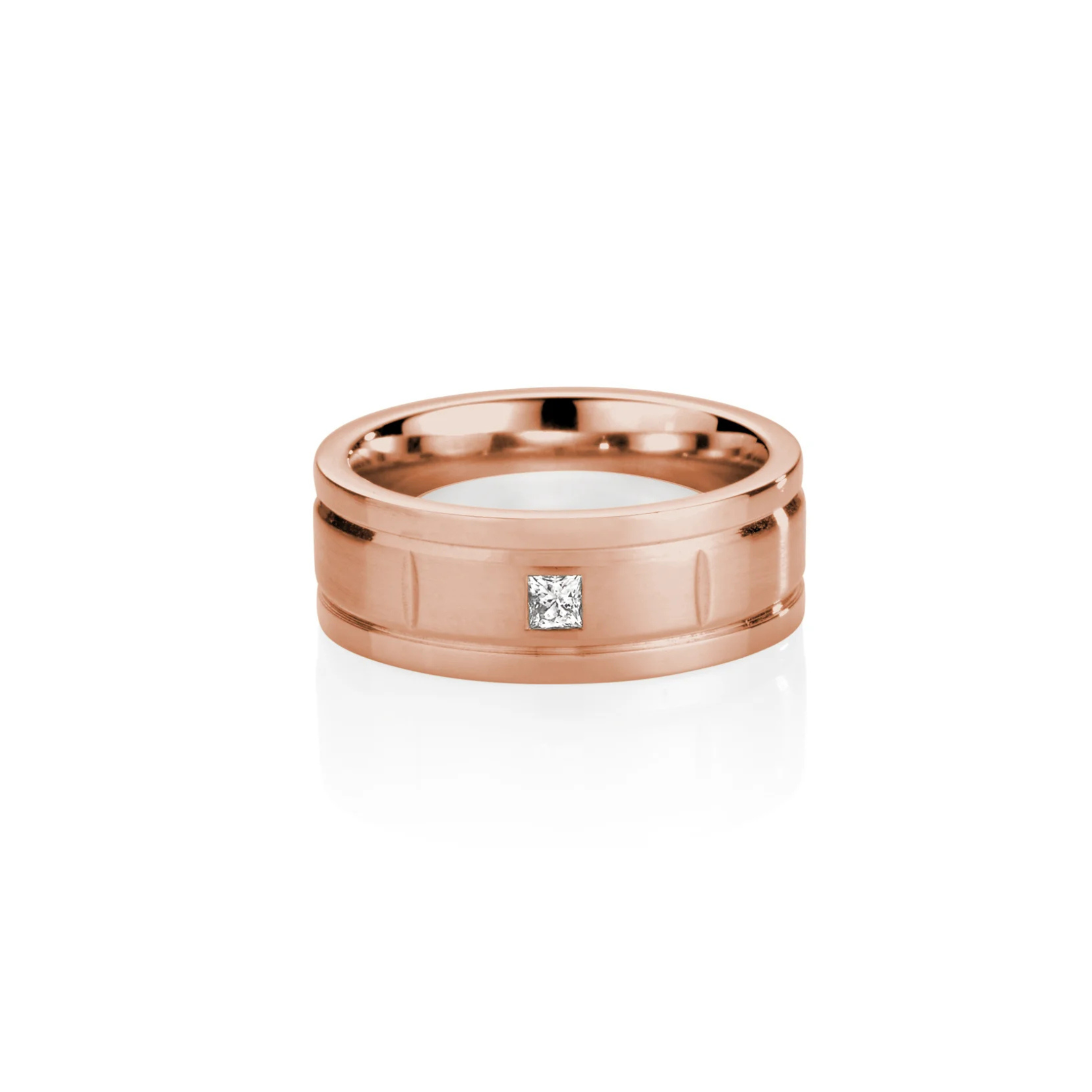 ROSE GOLD POLISHED & MATTE FINISHED DIAMOND WEDDER