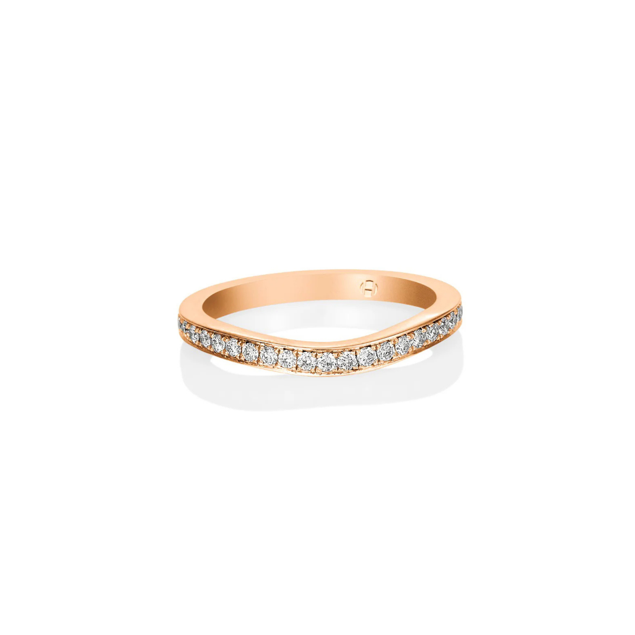 ROSE GOLD WAVE PAVE SET DIAMOND BAND