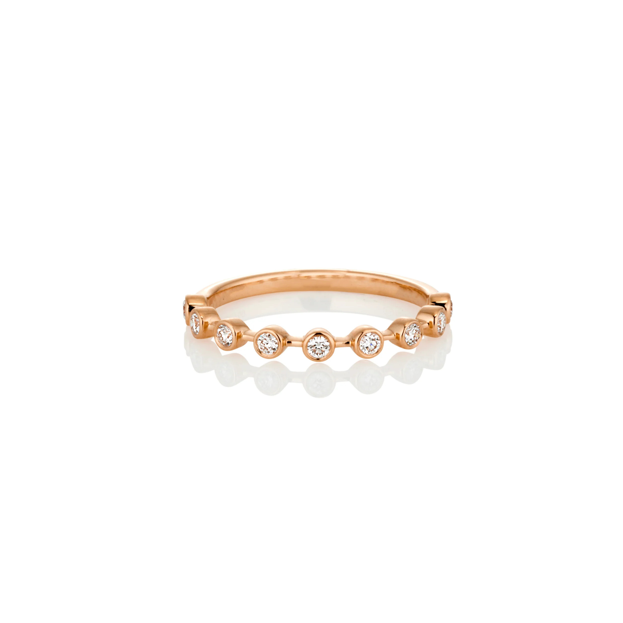 ROSE GOLD BEZEL SET DIAMOND STACKER RING