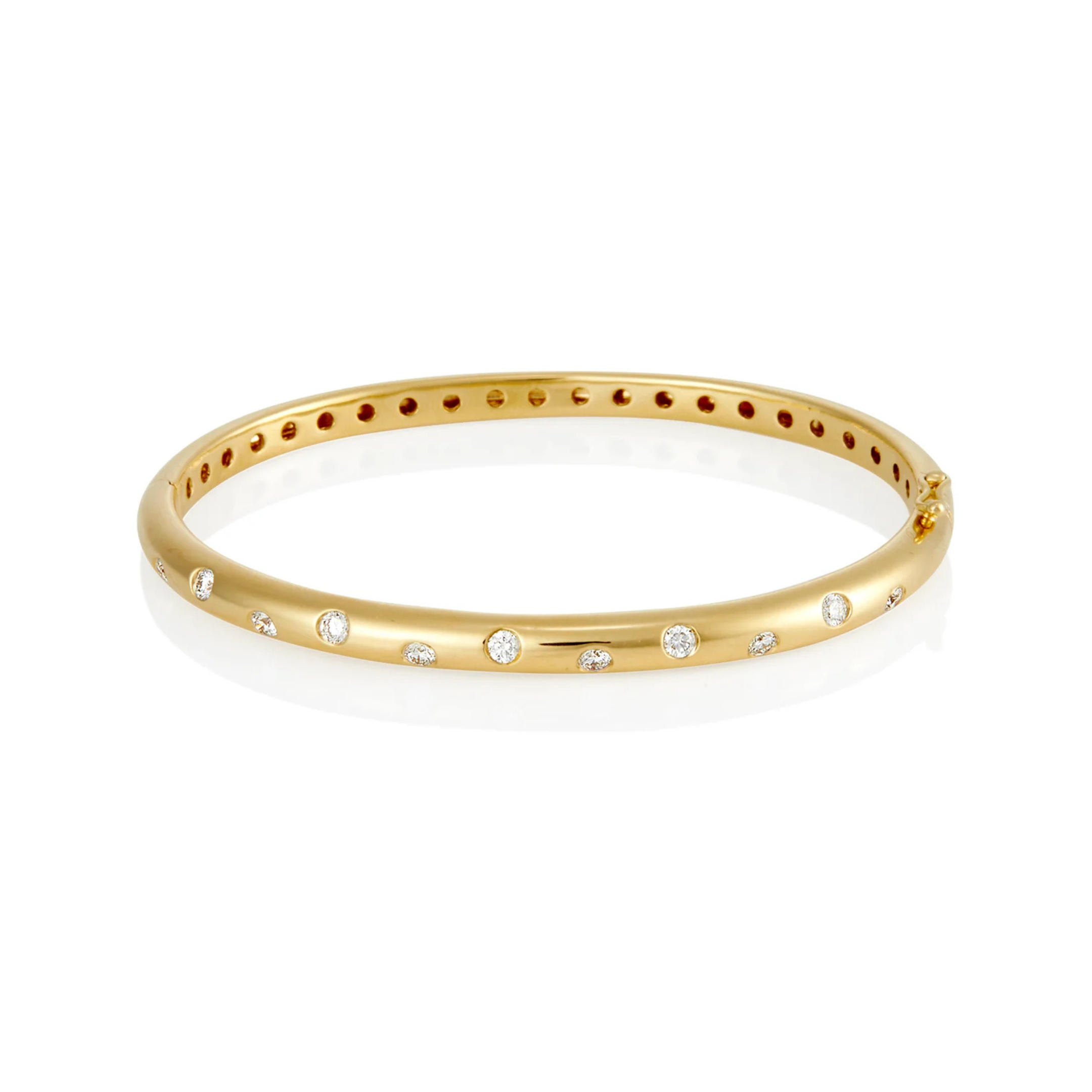 ROUNDED DROP SET DIAMOND BANGLE LARGE