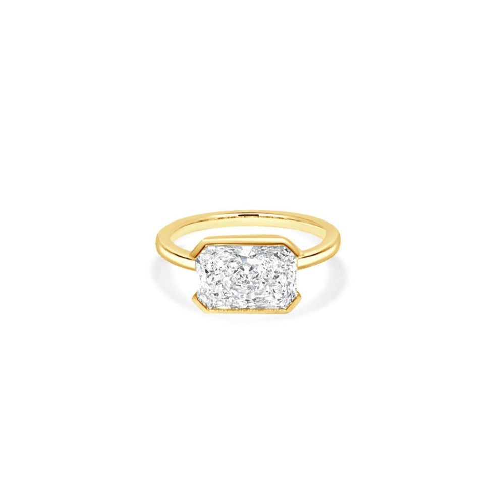 LAB GROWN RADIANT CUT EAST-WEST ENGAGEMENT RING