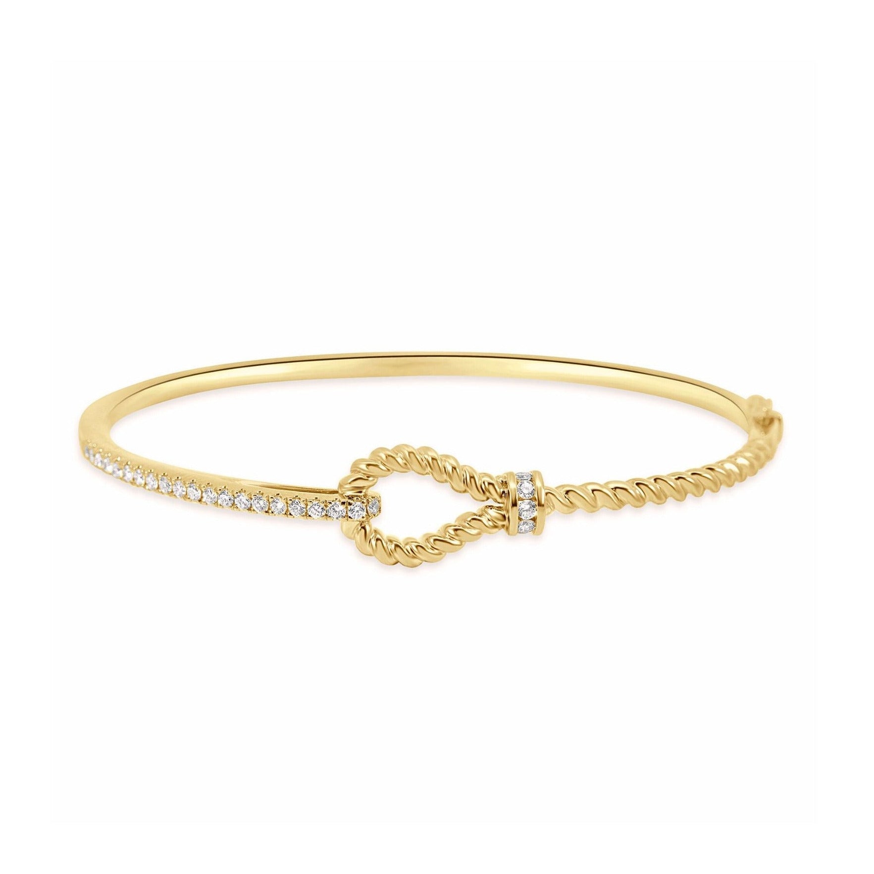 YELLOW GOLD DIAMOND ROPE BANGLE