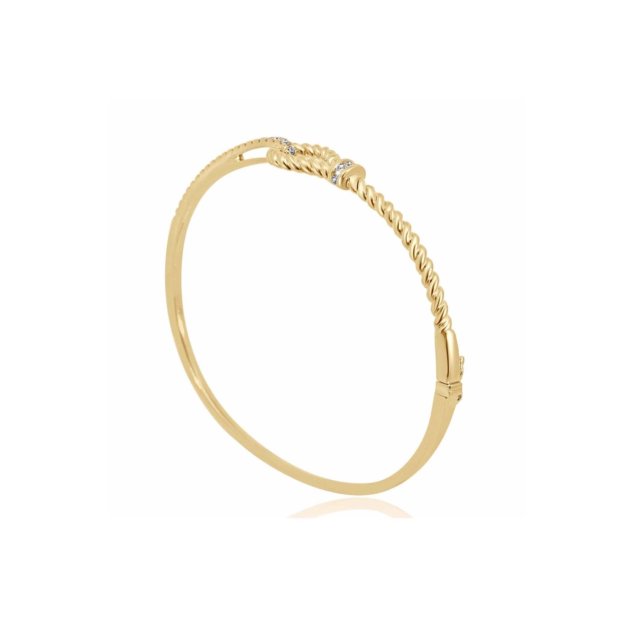 YELLOW GOLD DIAMOND ROPE BANGLE