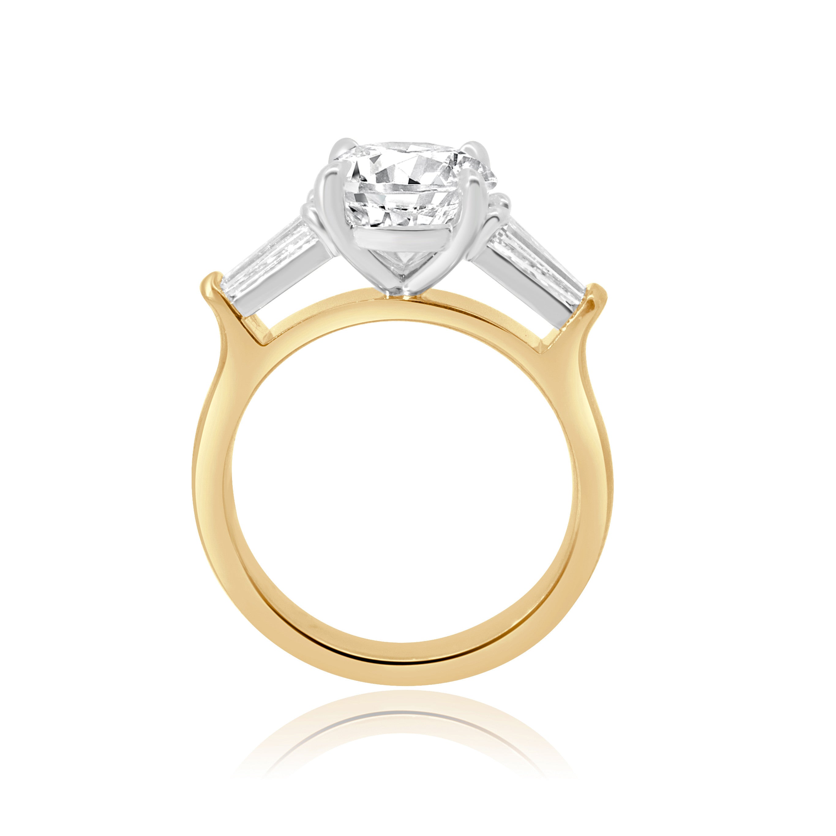 LAB GROWN 3 STONE DIAMOND ENGAGEMENT RING