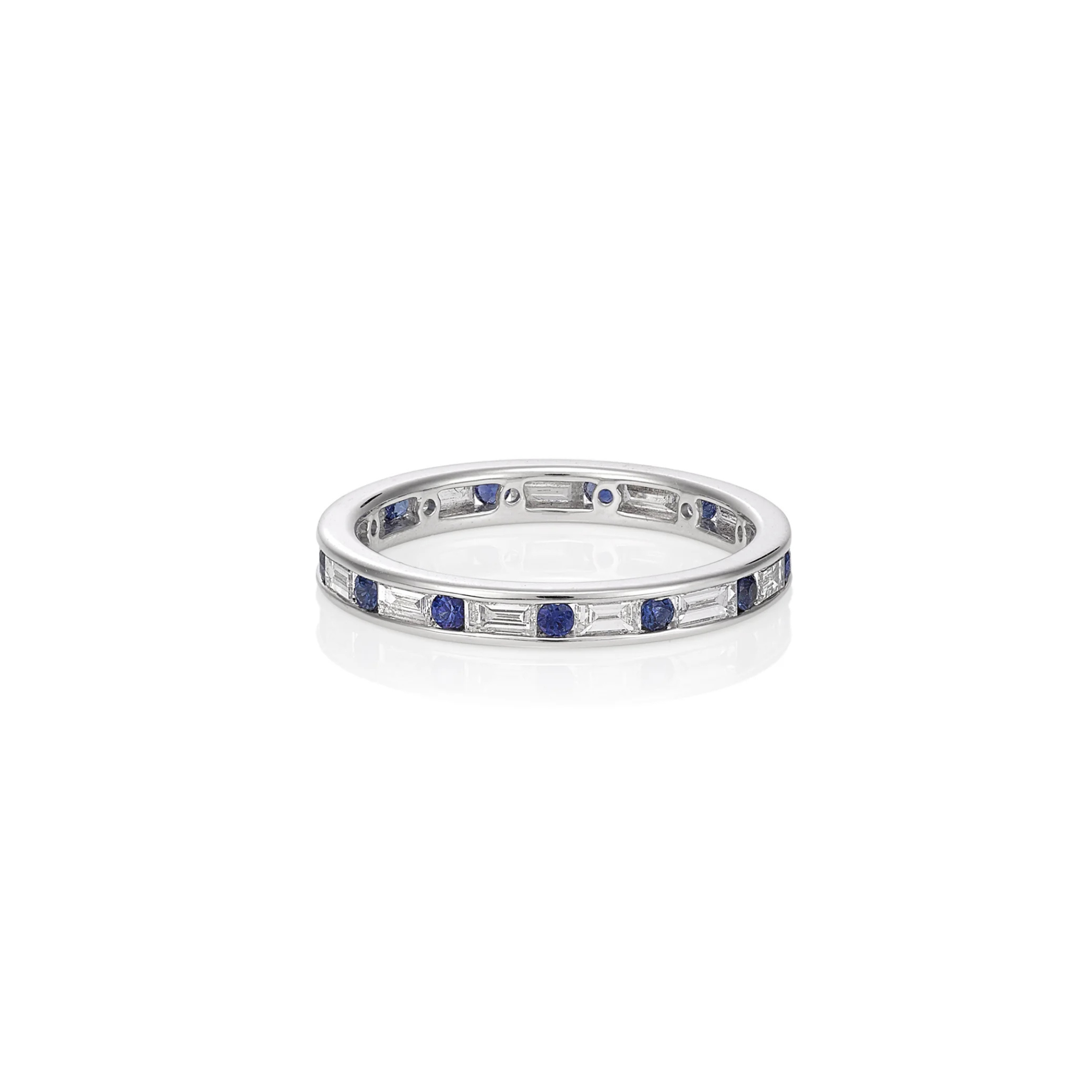 SAPPHIRE & DIAMOND BAGUETTE RING