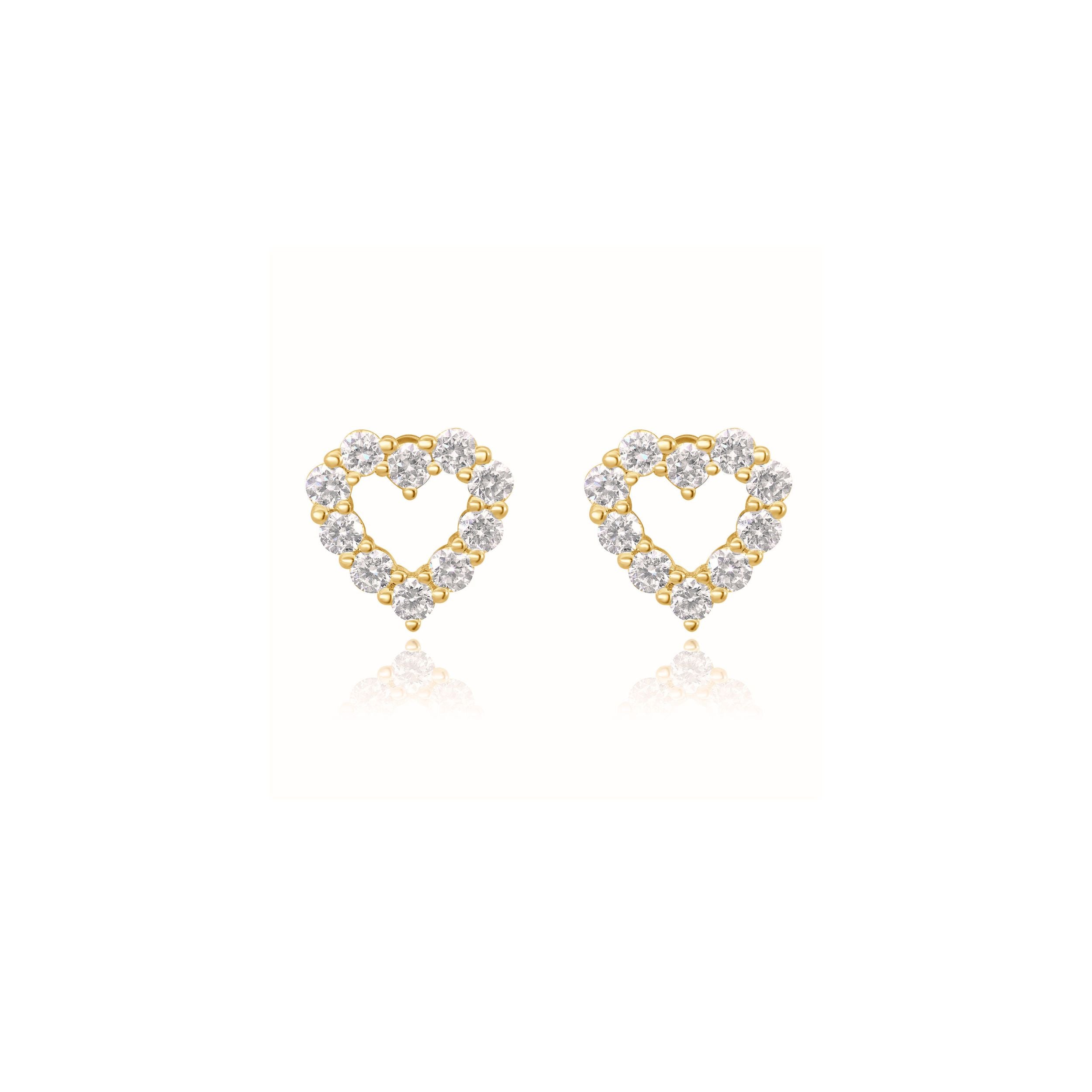 DIAMOND HEART STUDS