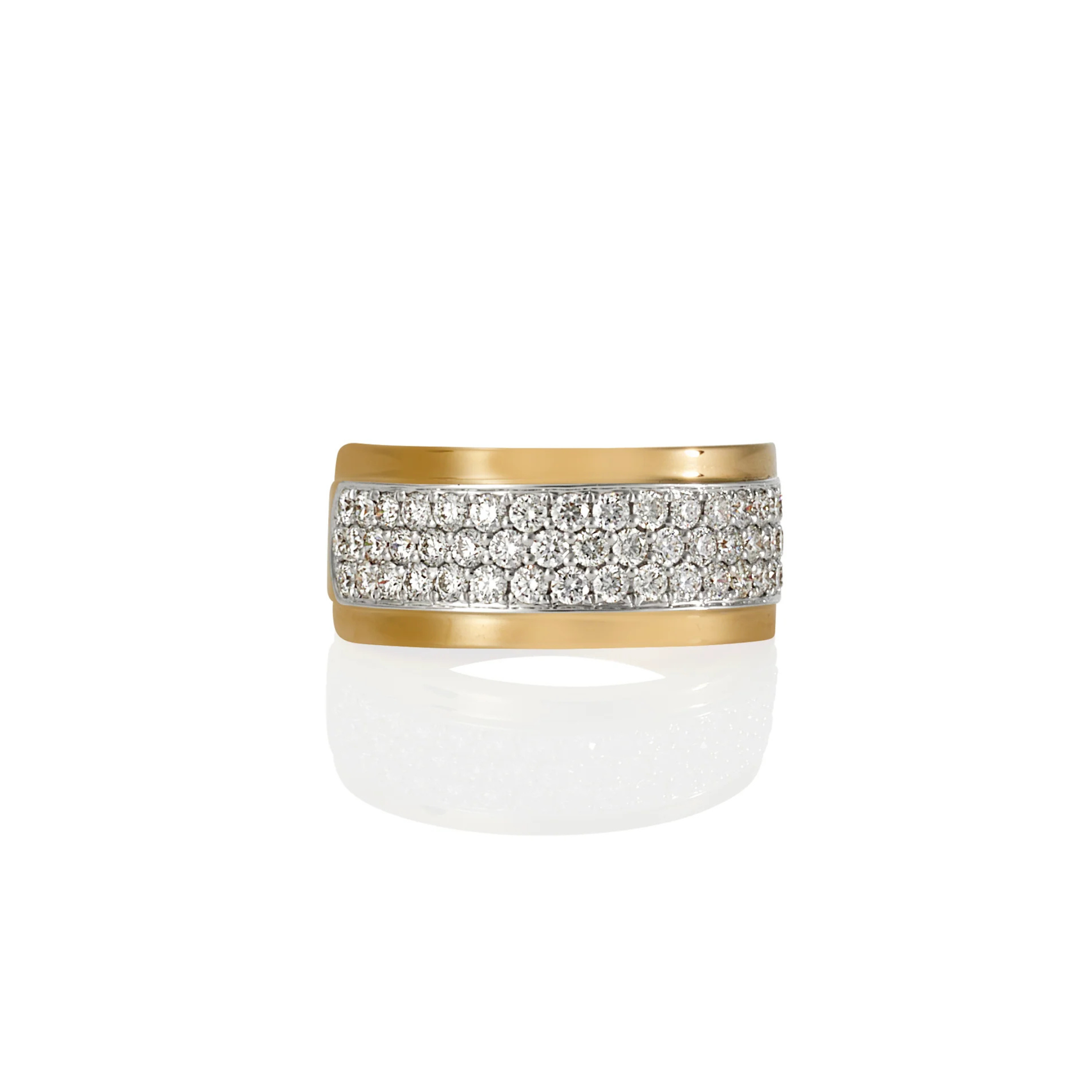TWO TONE PAVE SET RING