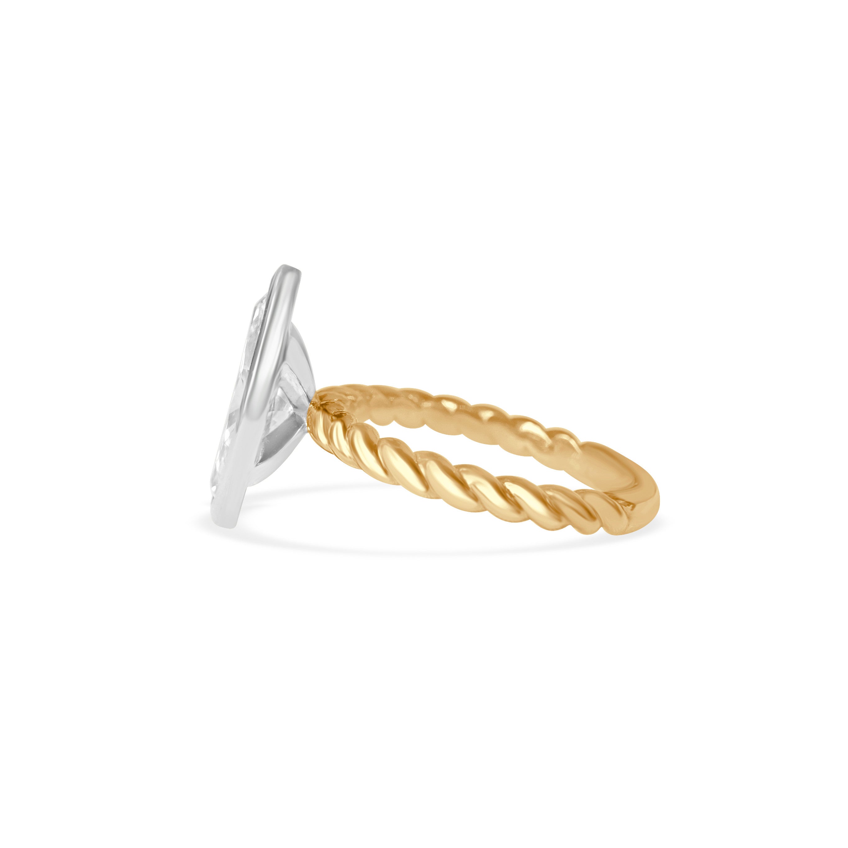 LAB GROWN MARQUISE CUT DIAMOND TWIST ENGAGEMENT RING