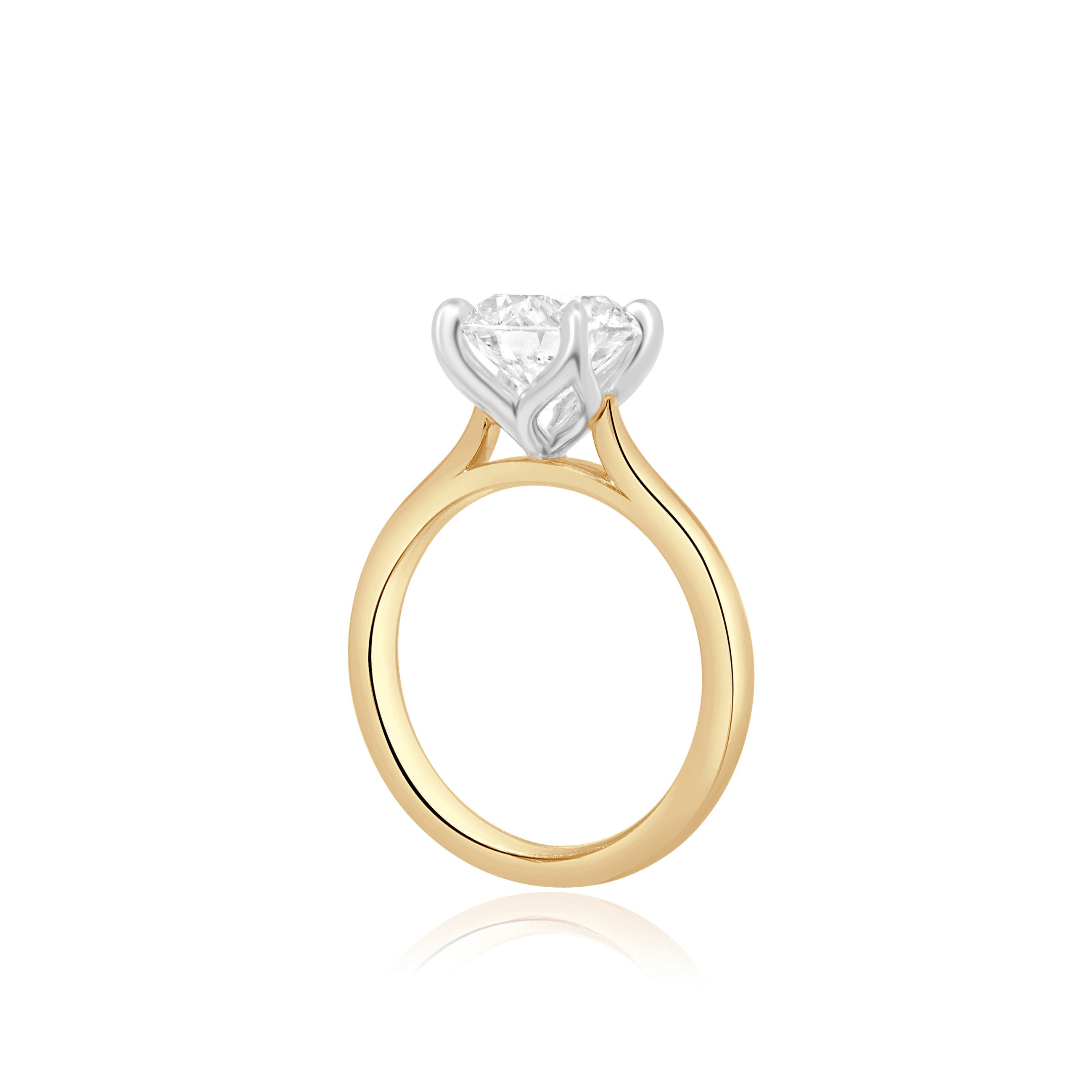 LAB GROWN ROUND BRILLIANT CUT DIAMOND SOLITAIRE ENGAGEMENT RING