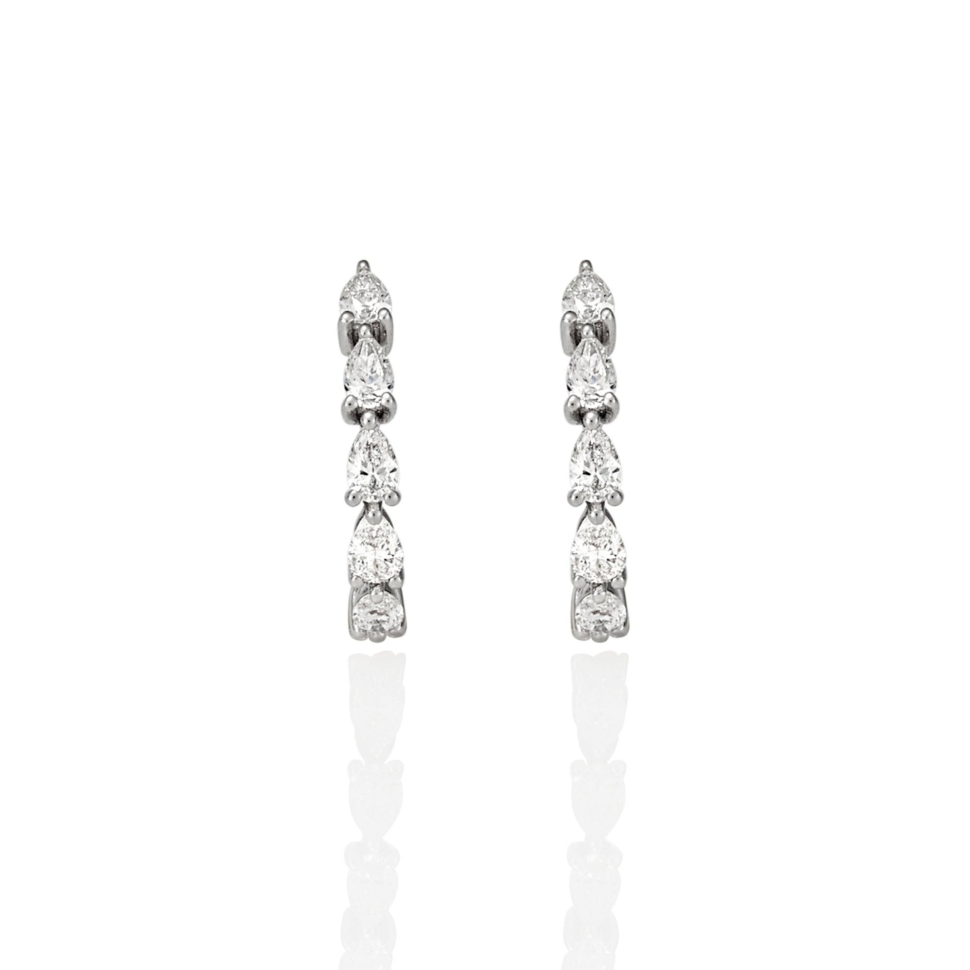 PEAR CUT DIAMOND HALF HOOPS