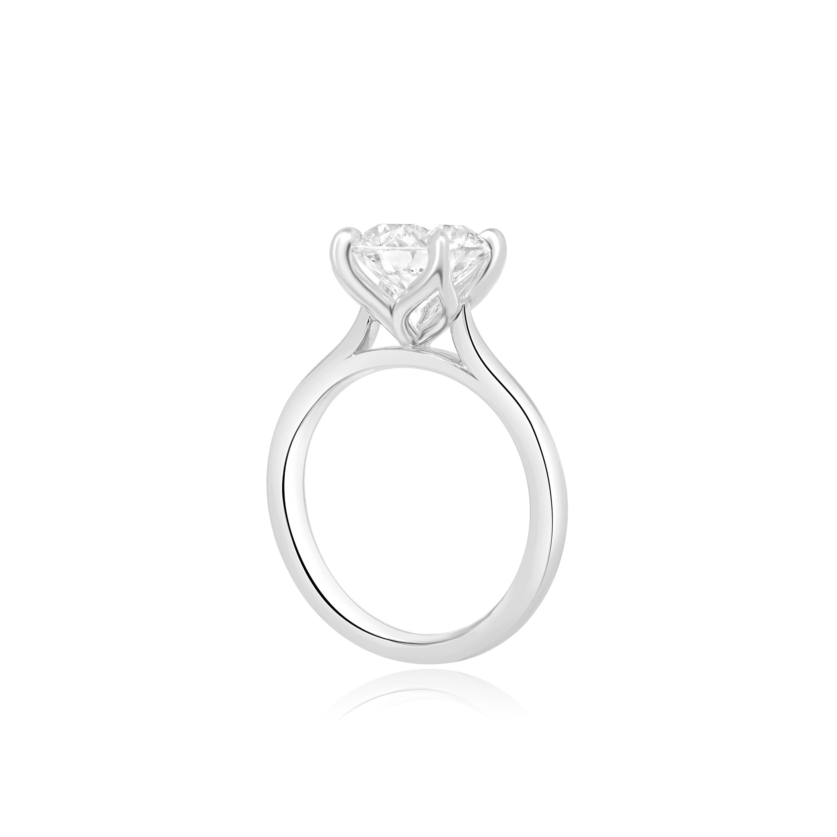 LAB GROWN ROUND BRILLIANT CUT DIAMOND SOLITAIRE ENGAGEMENT RING