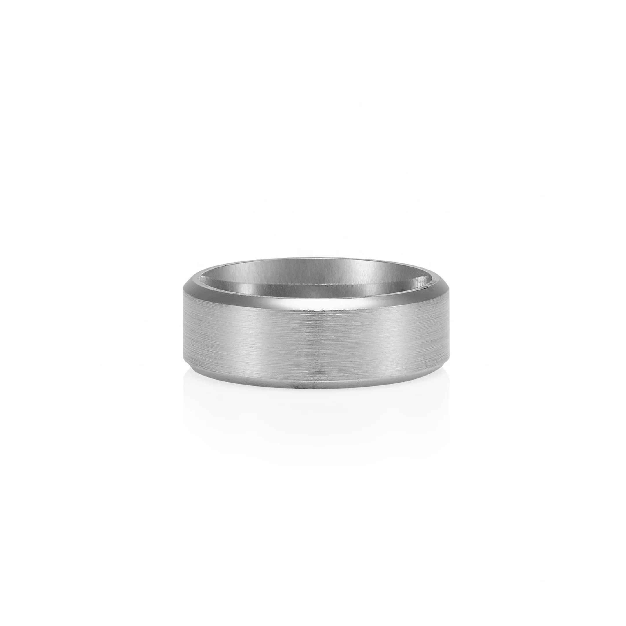 WHITE GOLD BEVELED EDGE WEDDER