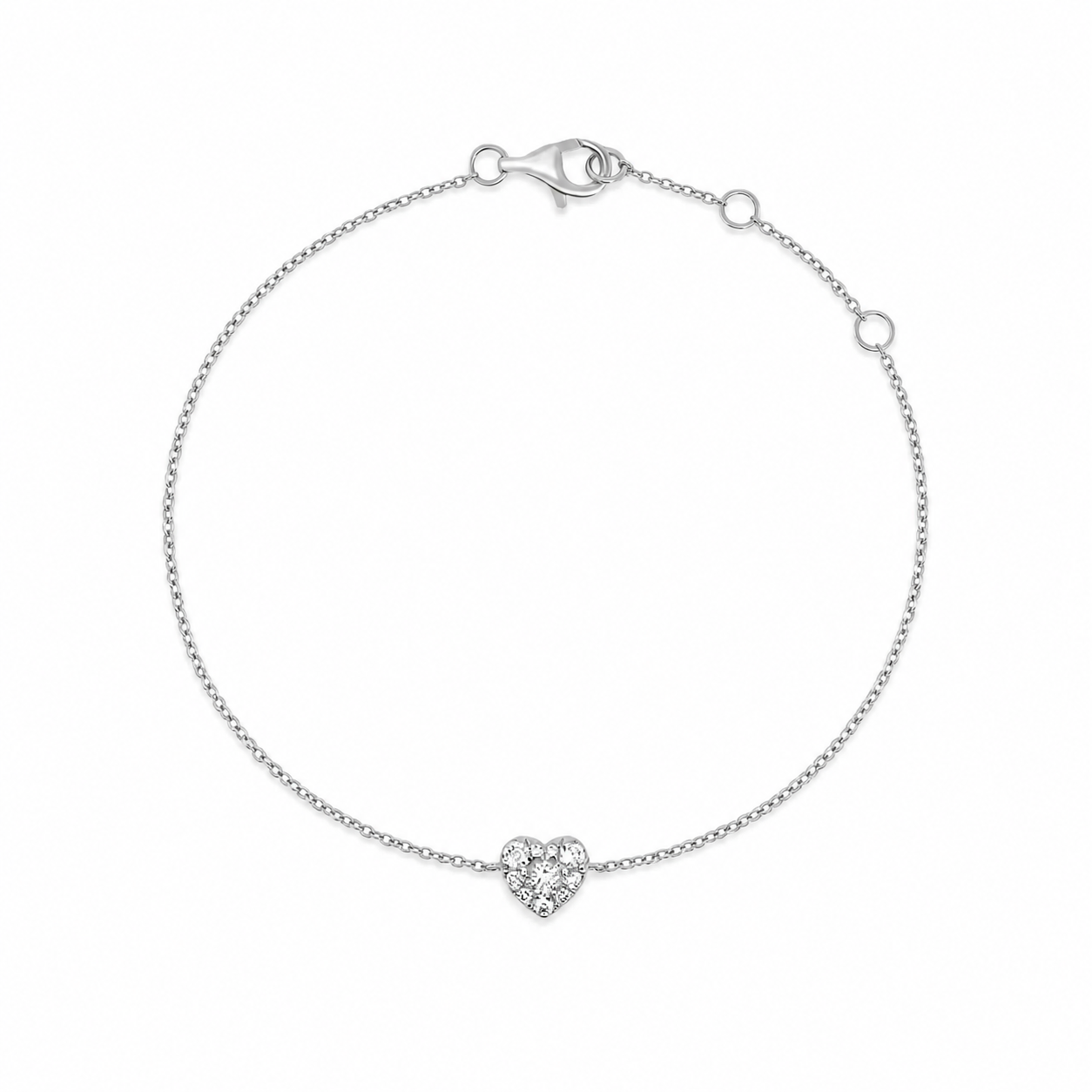 WHITE GOLD HEART BRACELET