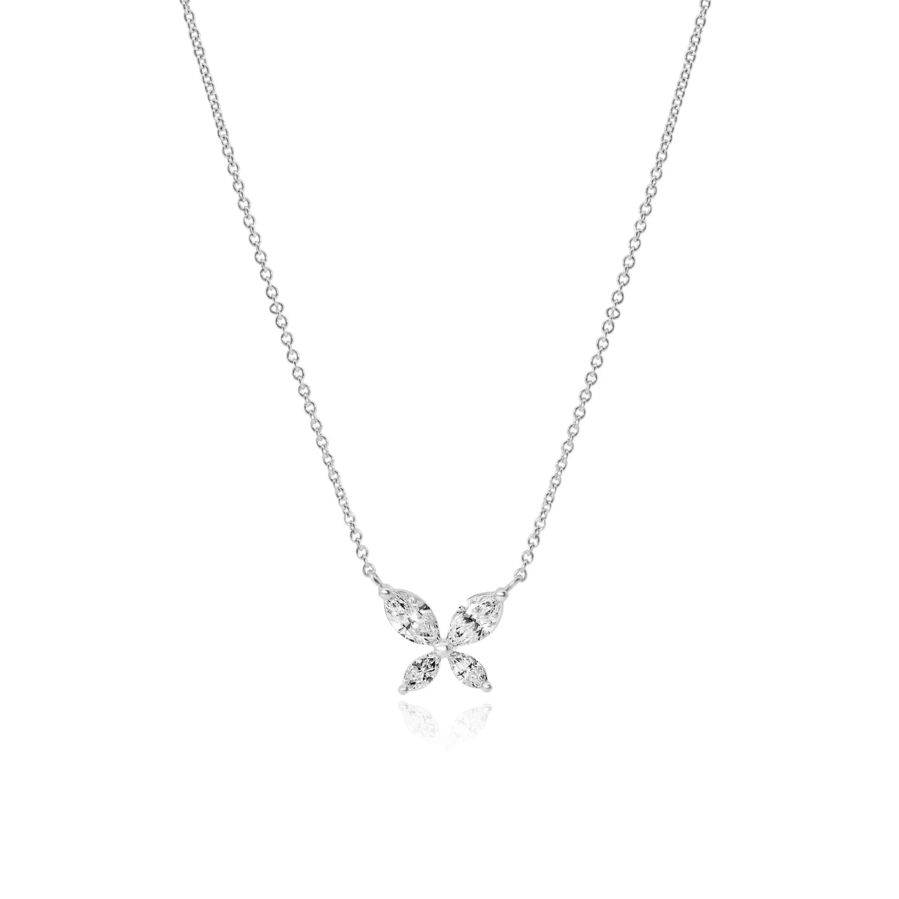 WHITE GOLD MARQUISE BUTTERFLY PENDANT 0.47CT