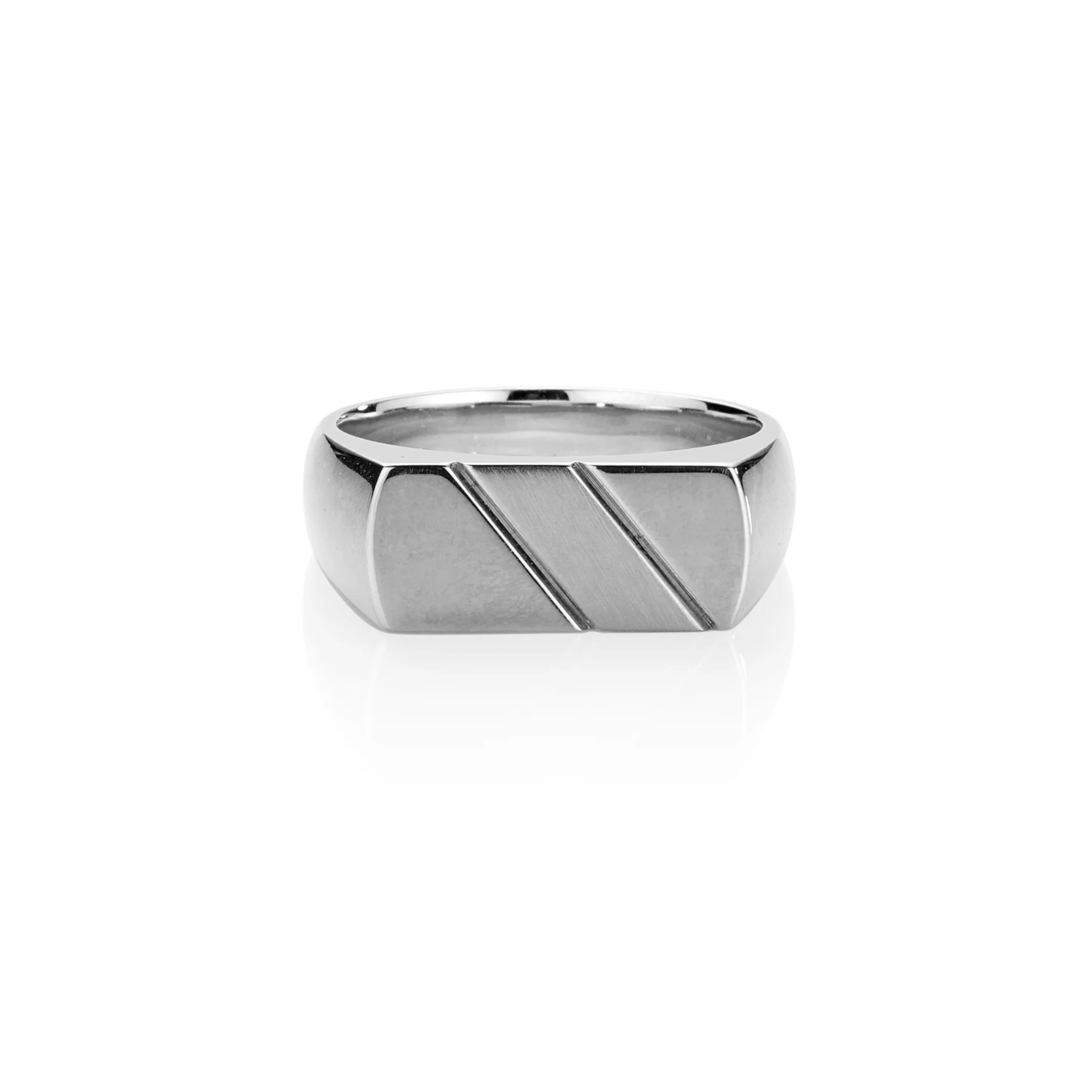 WHITE GOLD POLISHED & MATTE SIGNET