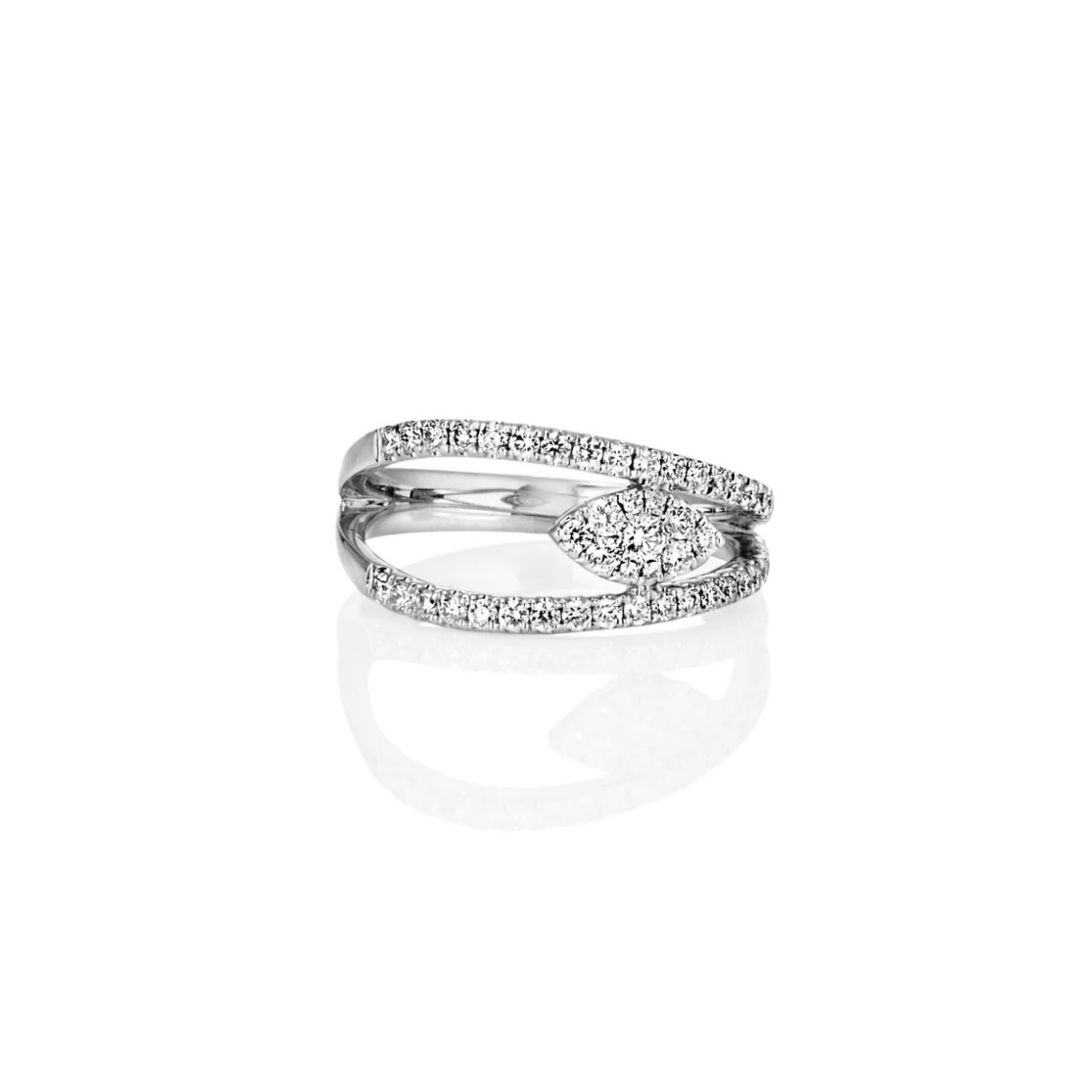 WHITE GOLD DIAMOND SPLIT RING